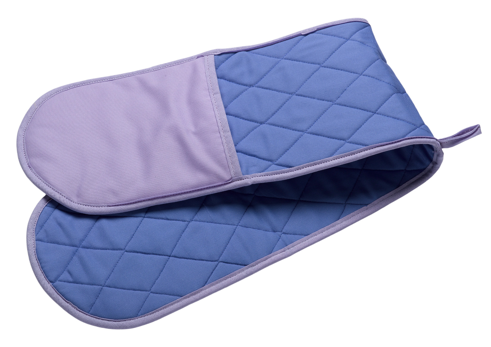 Plain Quilted Cotton Double Oven Glove British Made Pot Holder Contrasting Hand 