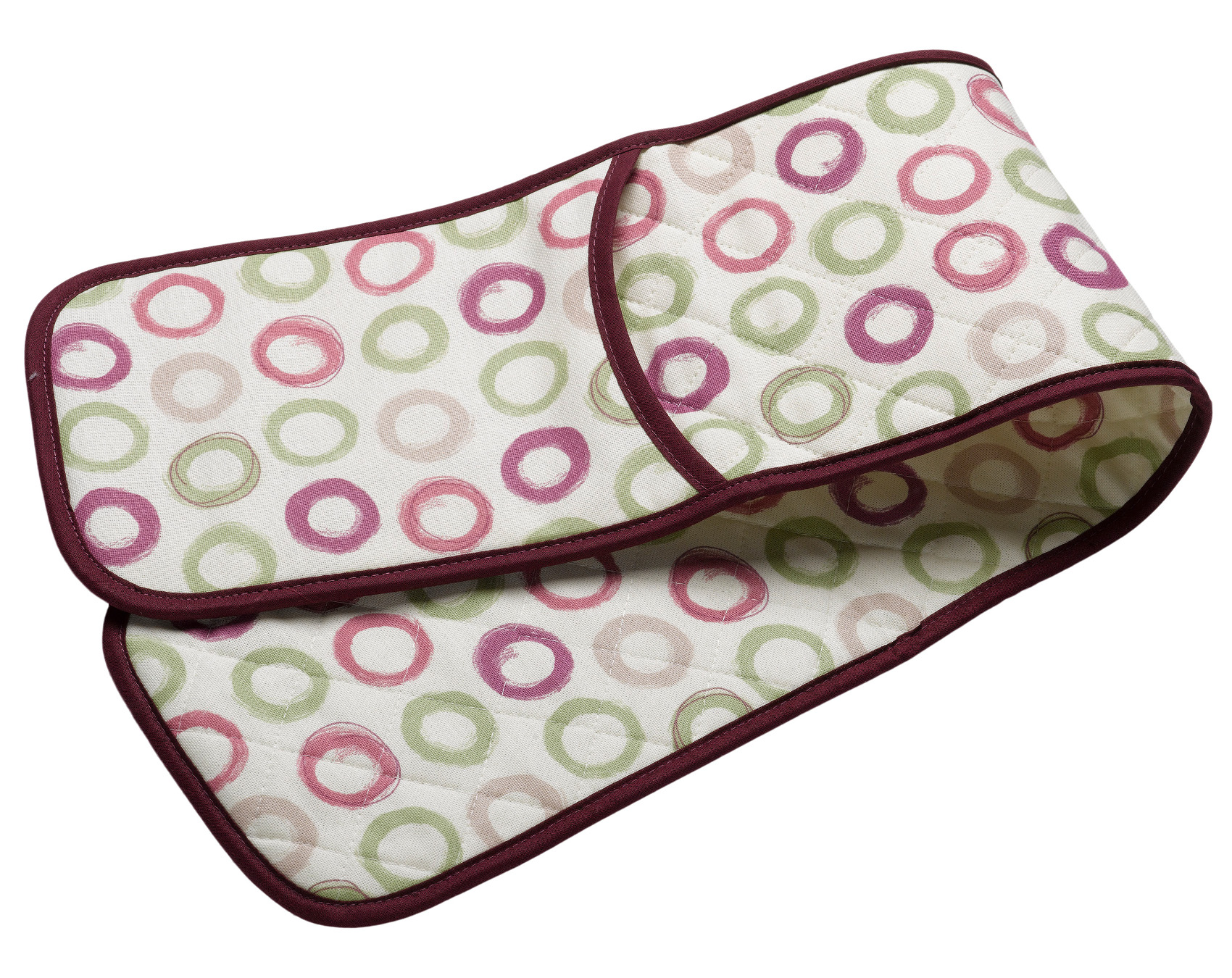 Circle Design Quilted Double Oven Glove Made in England Pot Holder Hanging Loop - Picture 5 of 5