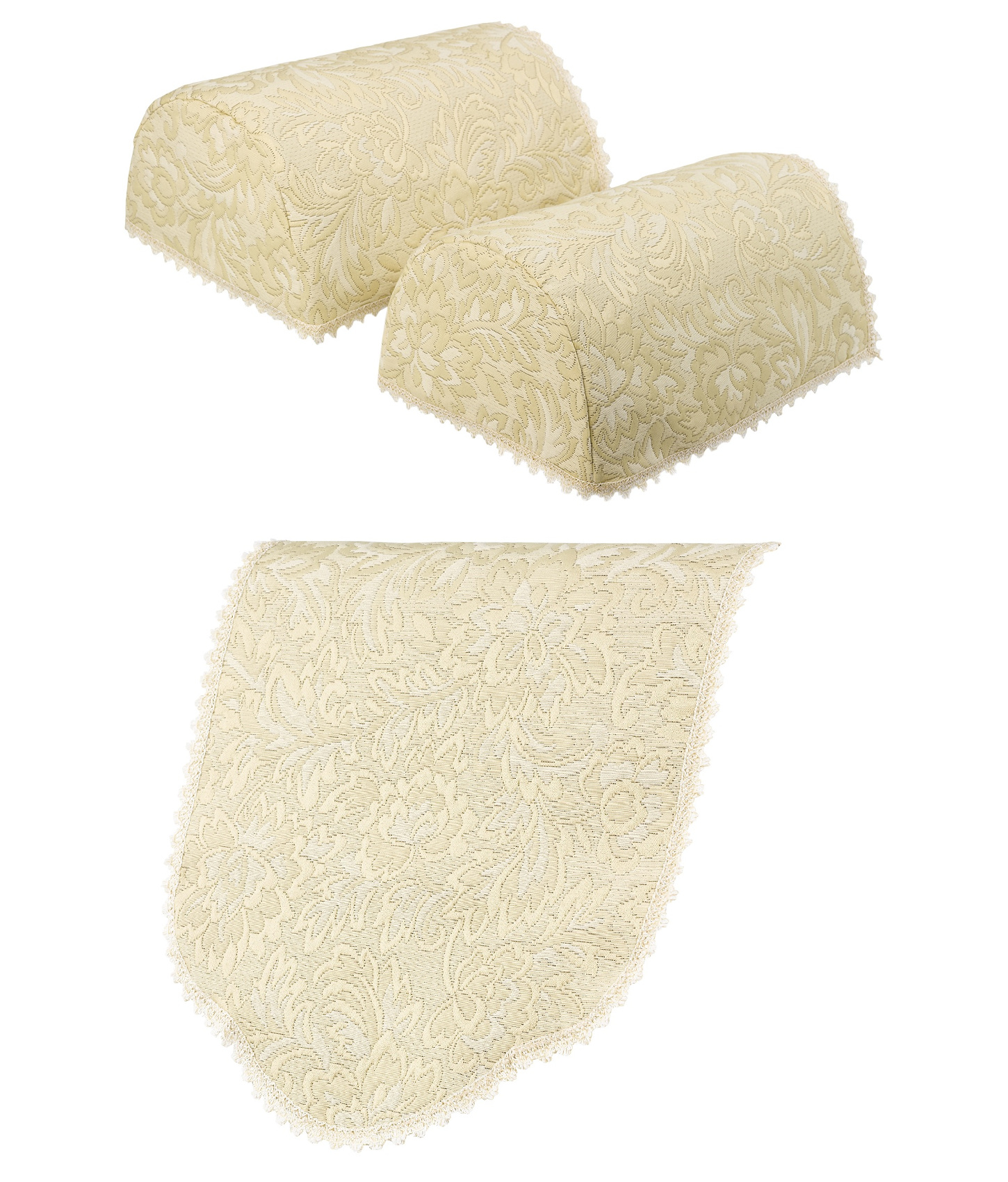 Juego de tapones de brazo redondo de jacquard floral y respaldo de silla cubierta de muebles antimacassar - Imagen 22 de 60