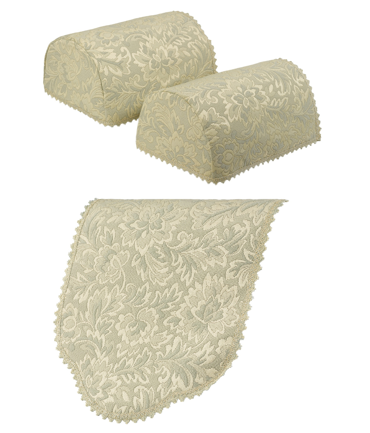 Juego de tapones de brazo redondo de jacquard floral y respaldo de silla cubierta de muebles antimacassar - Imagen 42 de 60