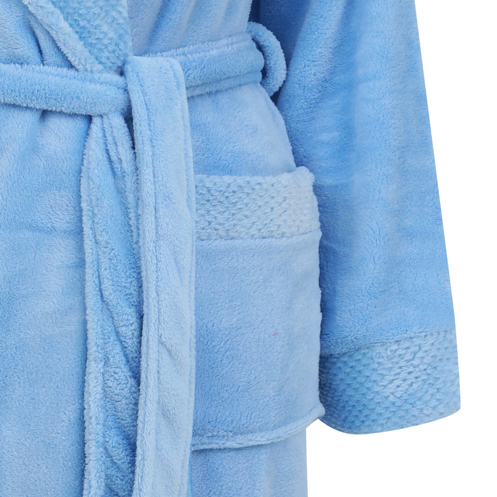 Bathrobe Ladies Fleecy Waffle Detail Housecoat Womens Shawl Collar Dressing Gown - Picture 15 of 99