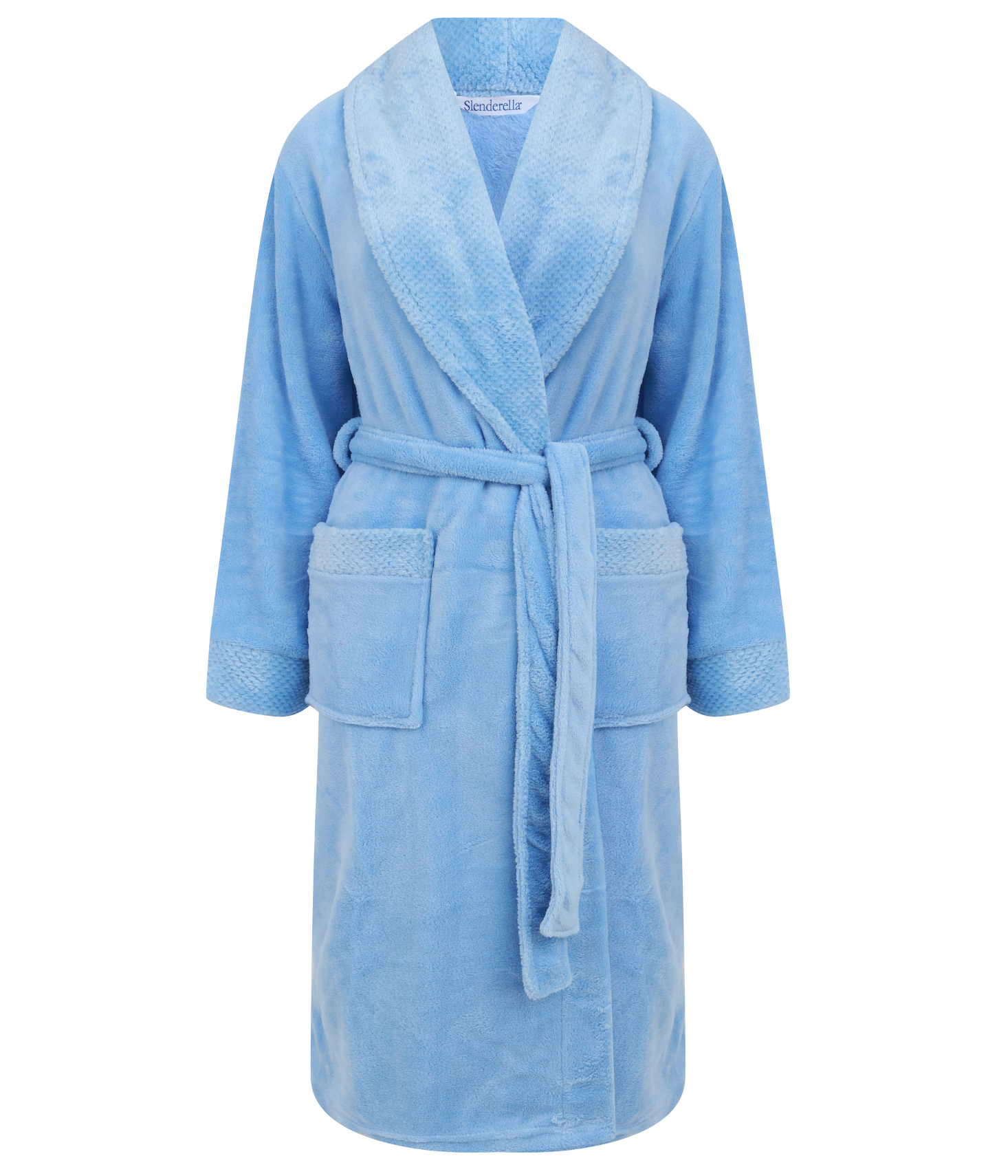 Bathrobe Ladies Fleecy Waffle Detail Housecoat Womens Shawl Collar Dressing Gown - Picture 13 of 99