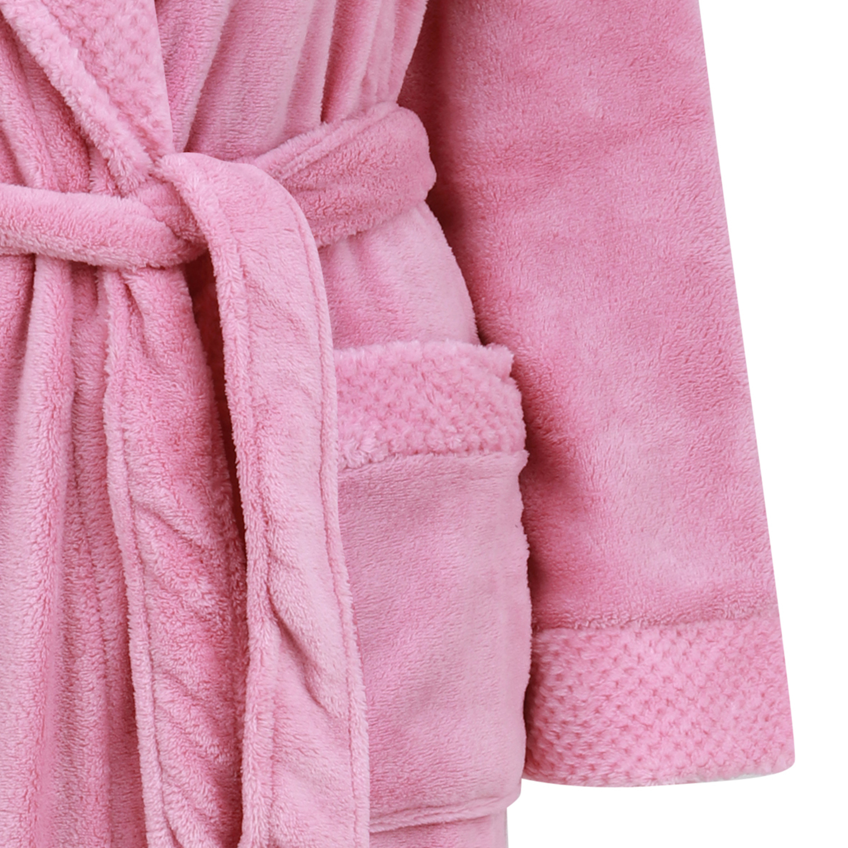 Bathrobe Ladies Fleecy Waffle Detail Housecoat Womens Shawl Collar Dressing Gown - Picture 57 of 99