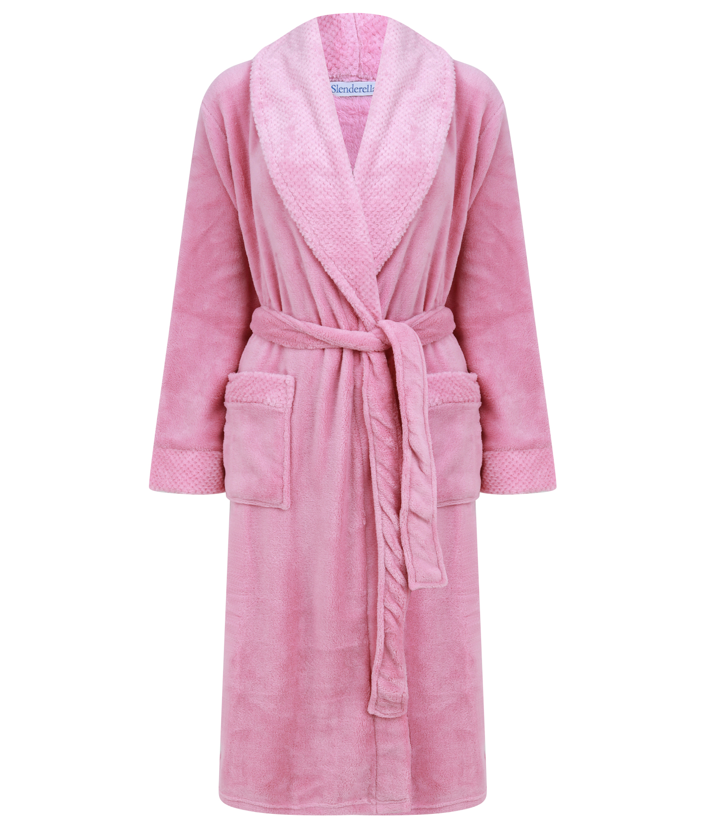 Bathrobe Ladies Fleecy Waffle Detail Housecoat Womens Shawl Collar Dressing Gown - Picture 64 of 99