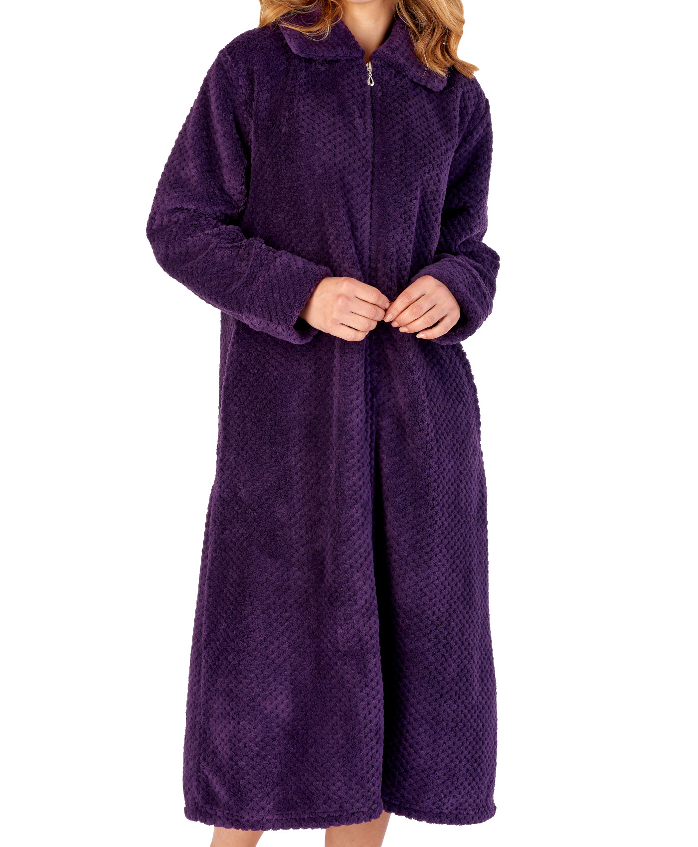 zipped bathrobe