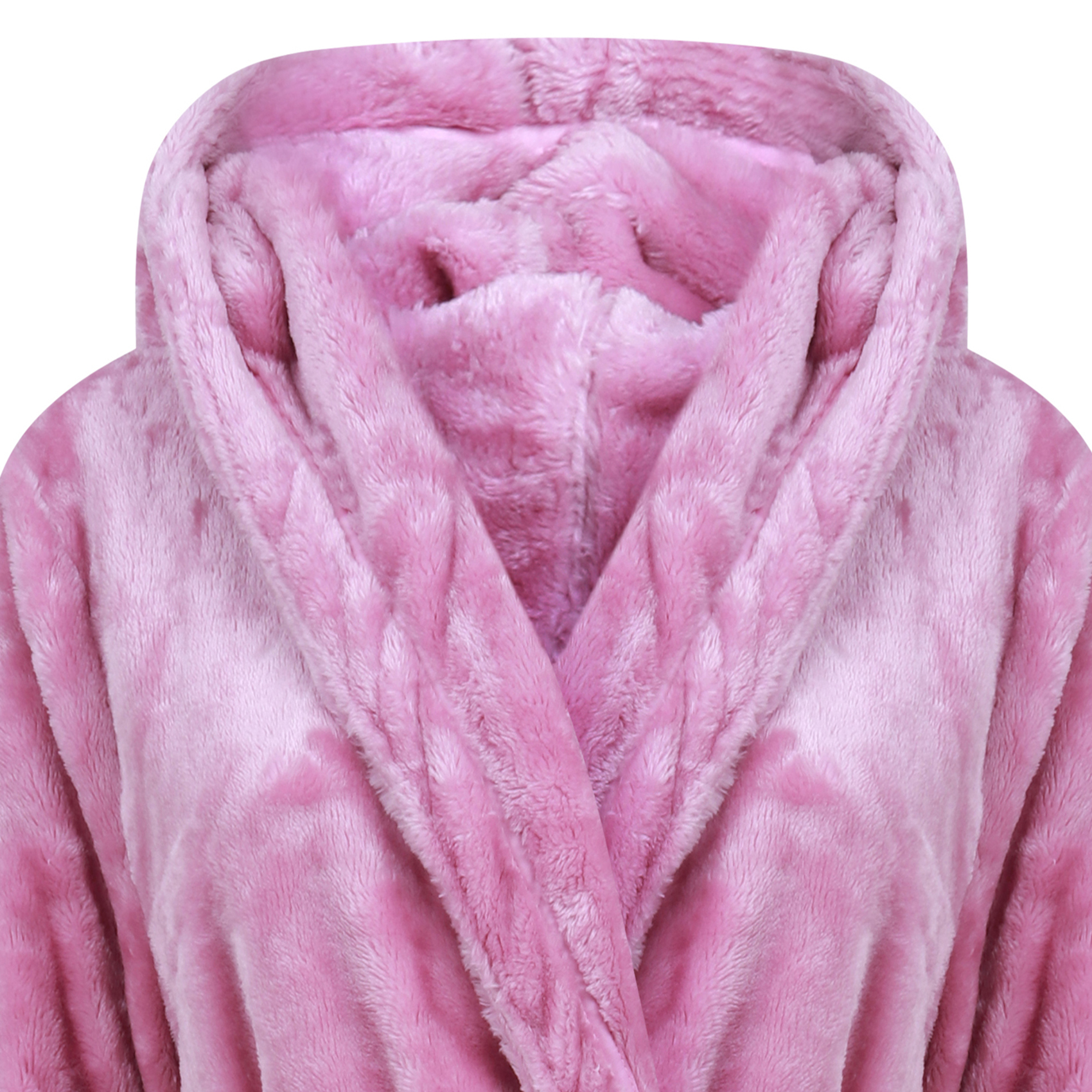 Dressing Gown Soft Flannel Fleece Womens Hooded Wrap Slenderella Luxury Bathrobe - Picture 48 of 87