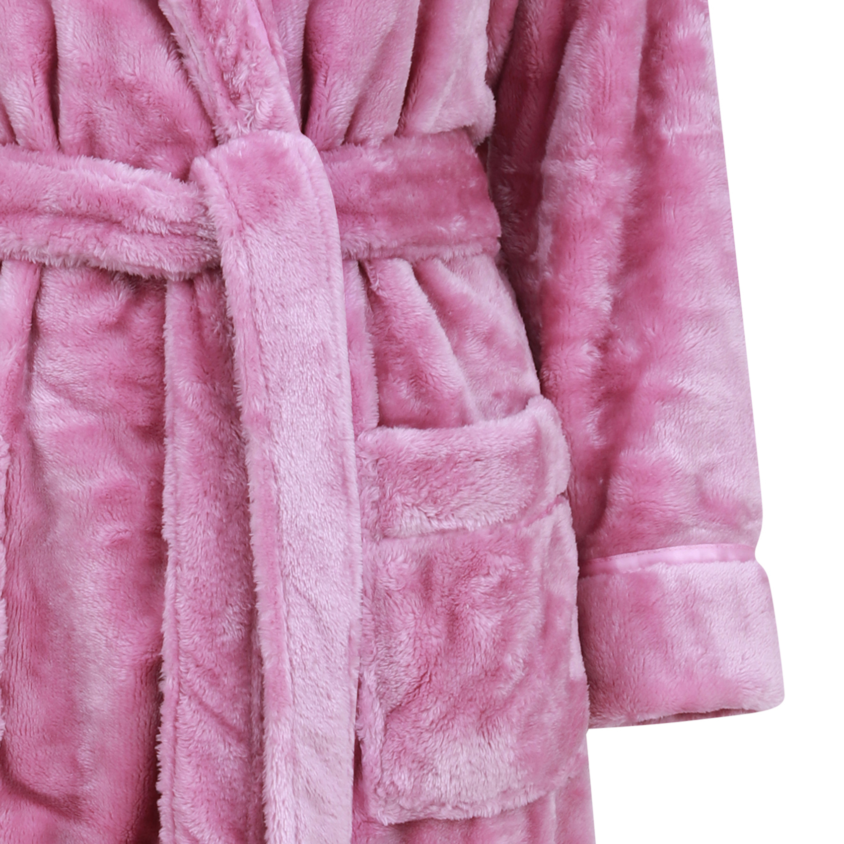 Dressing Gown Soft Flannel Fleece Womens Hooded Wrap Slenderella Luxury Bathrobe - Picture 53 of 87