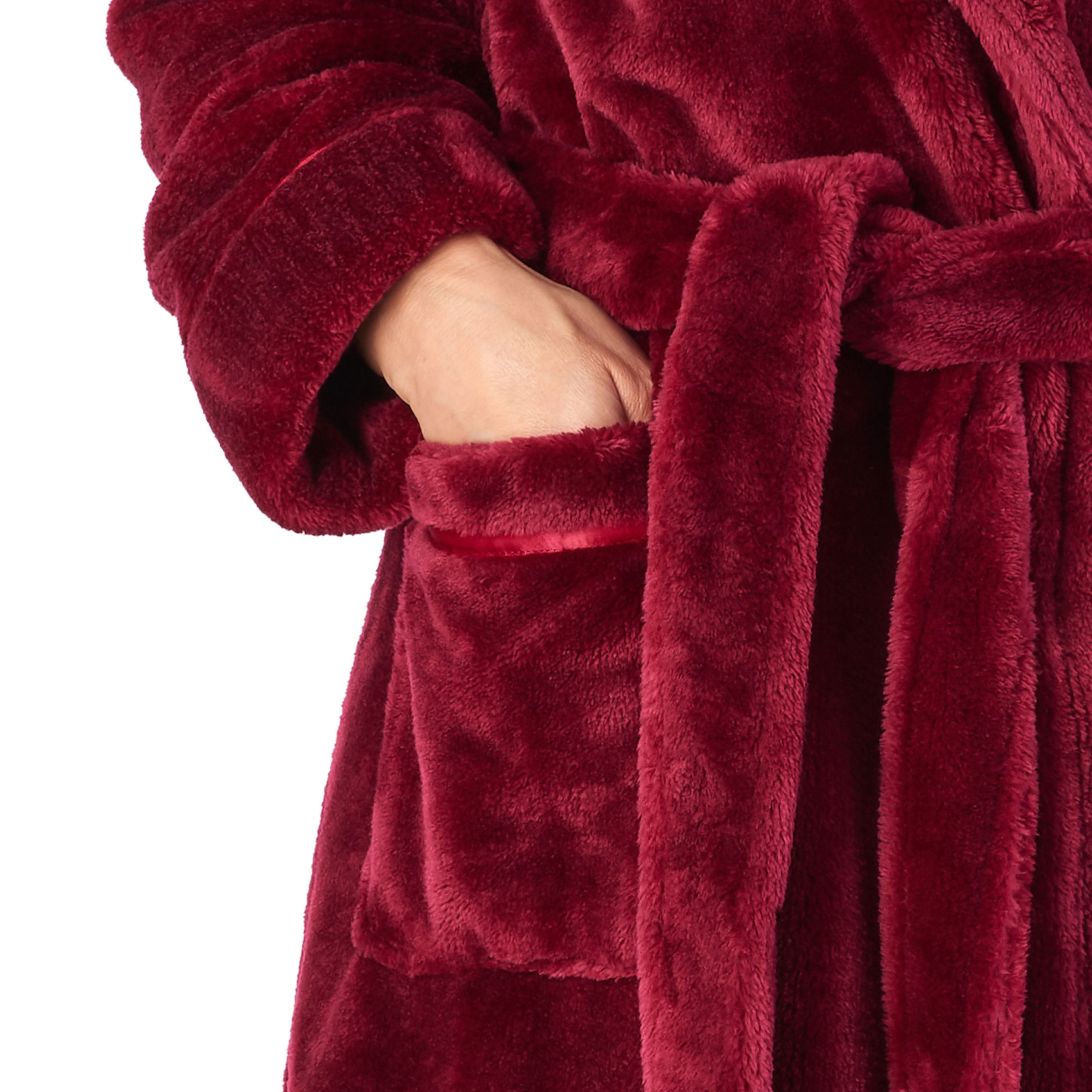 Dressing Gown Super Soft Flannel Fleece Womens Shawl Collar Slenderella Bathrobe - Picture 44 of 55