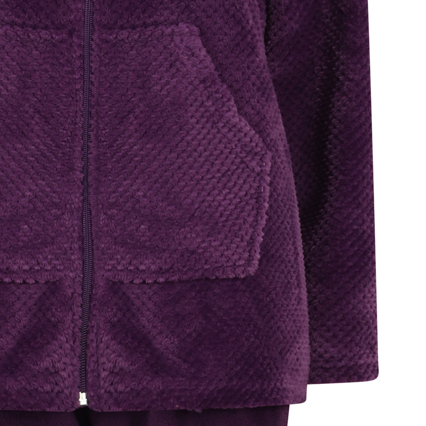 Pyjamas Womens Zip Up Kangaroo Pocket Waffle Top & Plain PJ Bottoms Slenderella - Picture 53 of 54