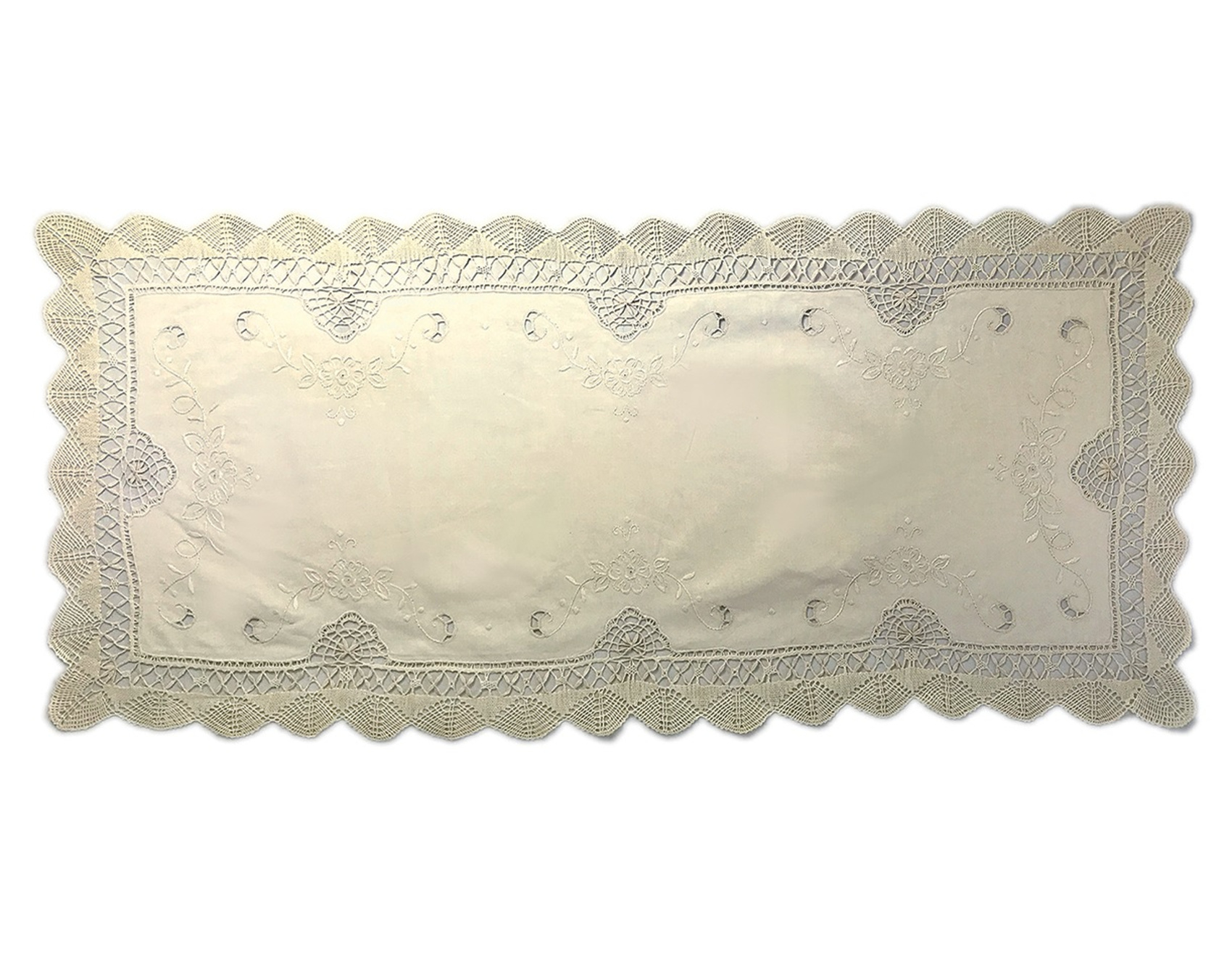 Cluny Runner in Pizzo Pranzo Cucina Vintage Decorazione Tavolo Stoviglie Lino Ecrù - Foto 2 di 3