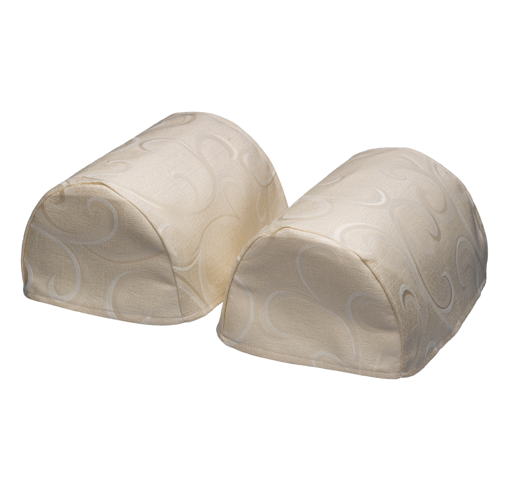 Decorative Pair of Round Arm Caps Damask Design Furniture Antimacassar Napery 