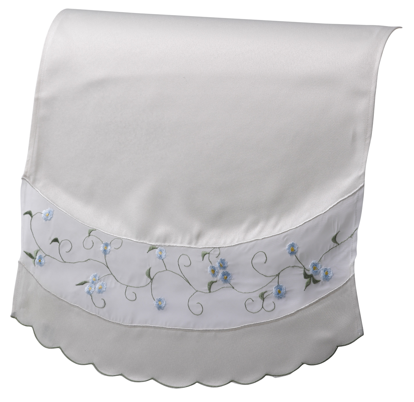 Juego de gorras de brazo cuadrado floral y respaldo de silla panel de organza transparente y flores bordadas - Imagen 14 de 26