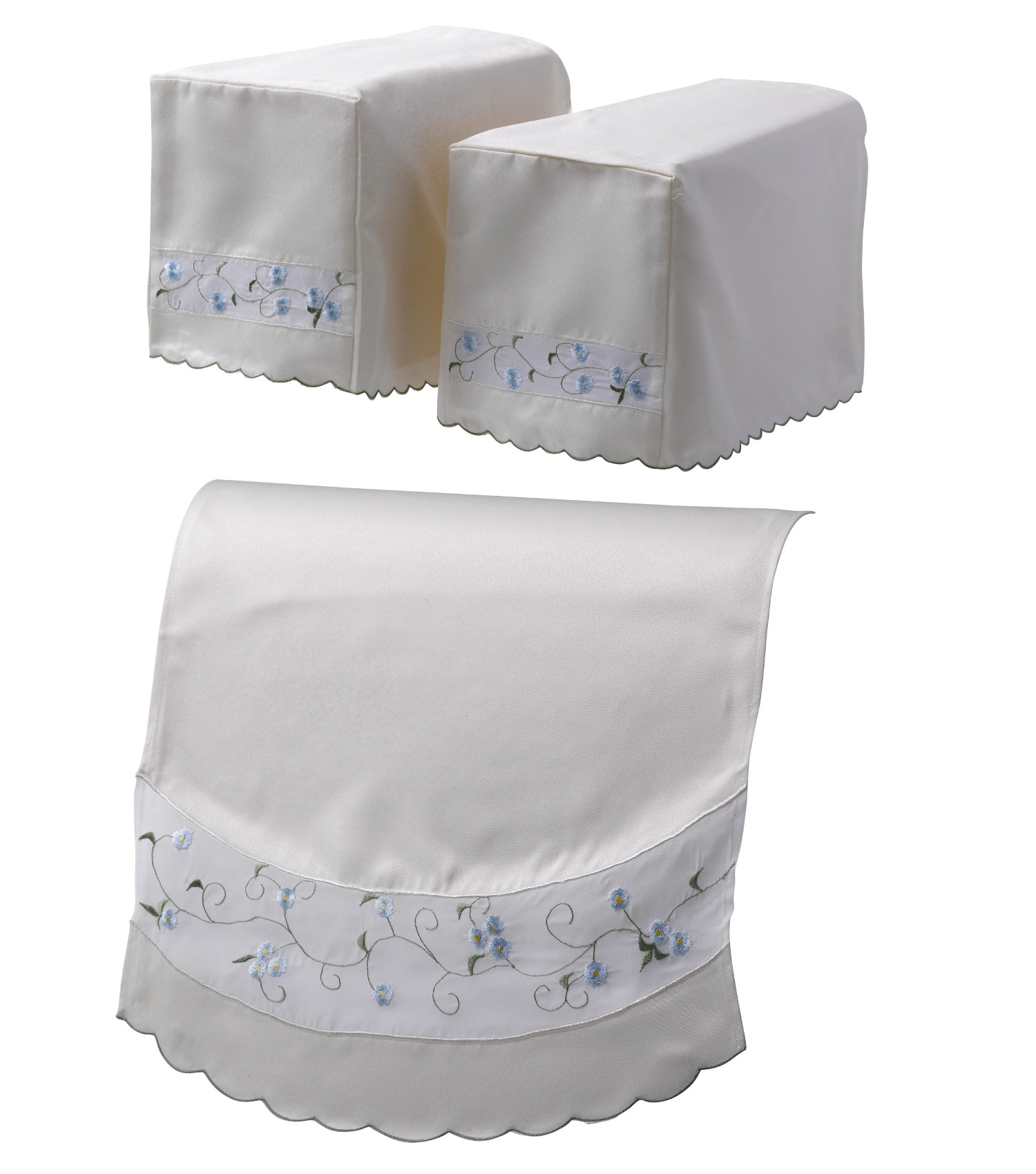 Juego de gorras de brazo cuadrado floral y respaldo de silla panel de organza transparente y flores bordadas - Imagen 12 de 26