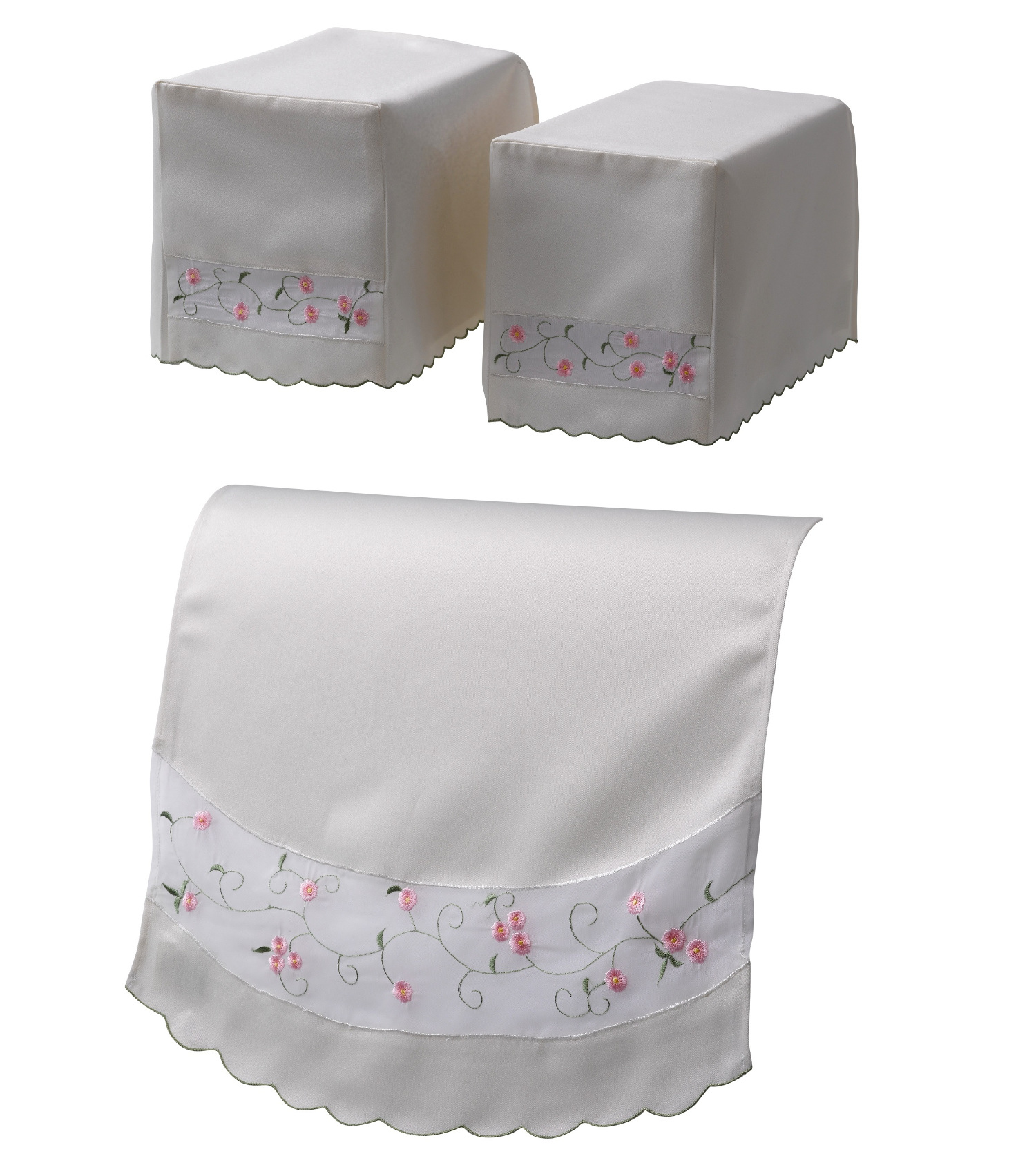 Juego de gorras de brazo cuadrado floral y respaldo de silla panel de organza transparente y flores bordadas - Imagen 24 de 26