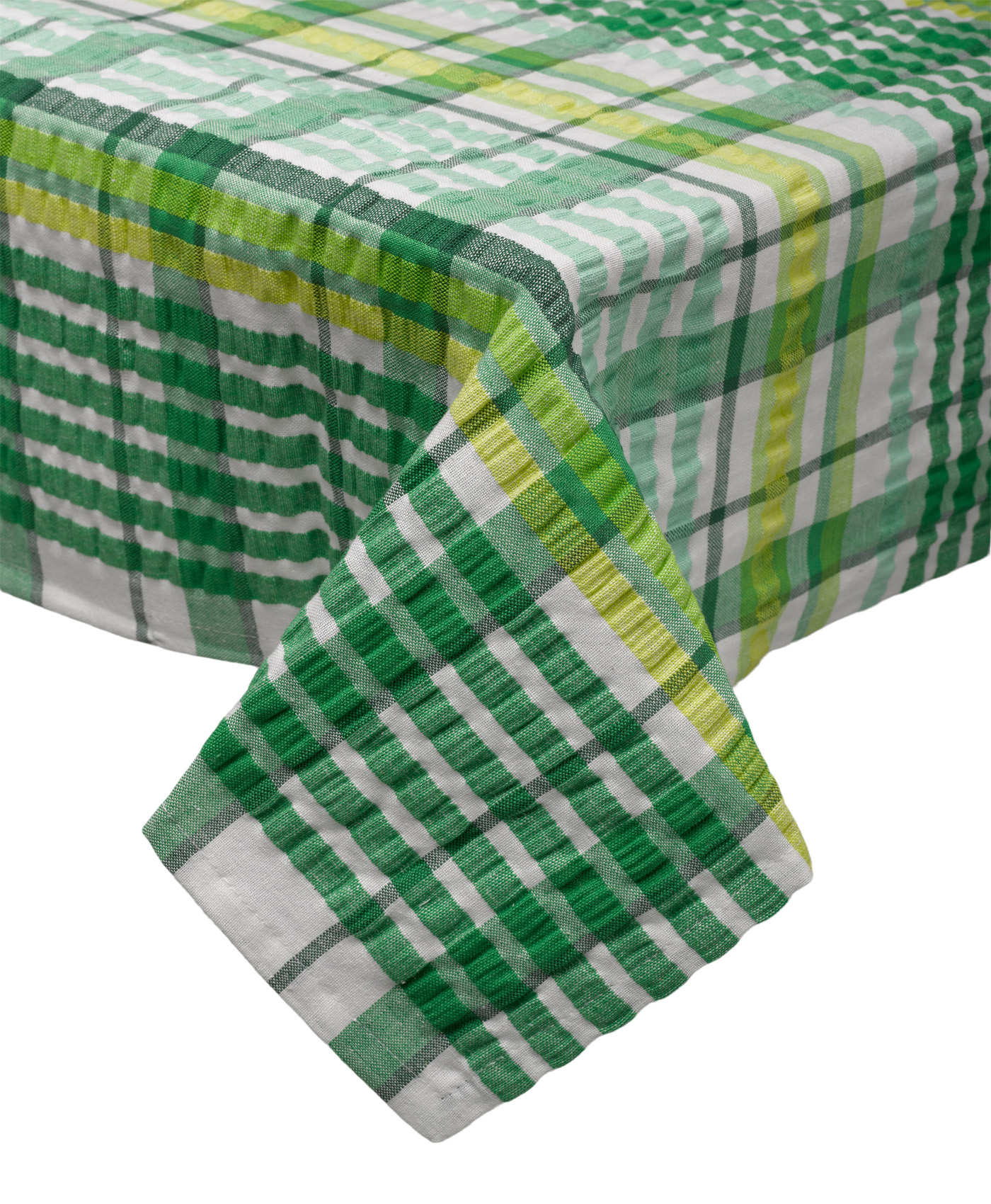 Traditional Bright Seersucker Table Cloth 100% Cotton Checked Dining Room Linen - Picture 22 of 31