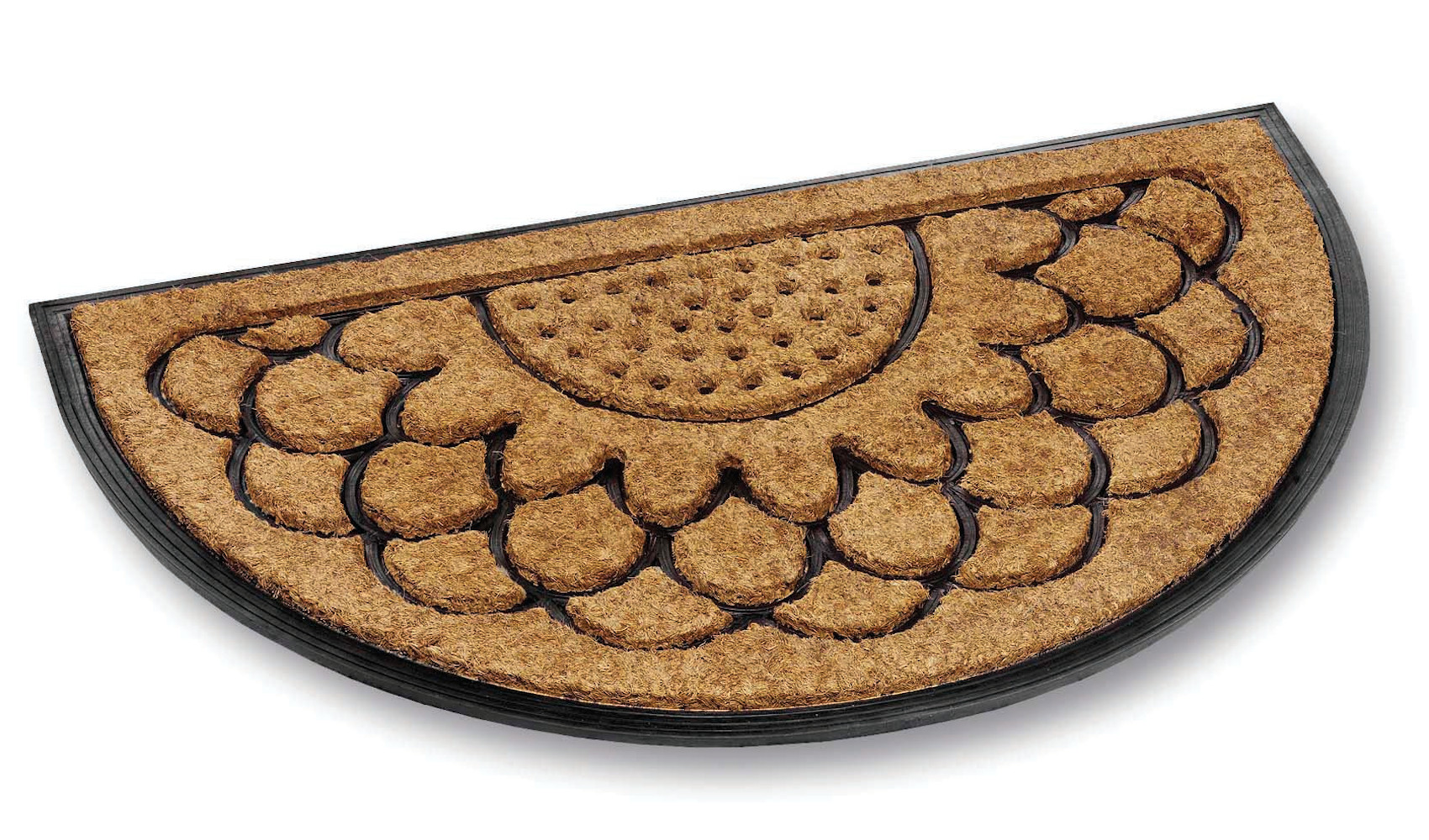 Fitzroy Half Moon Clouds Mat Coir & Rubber Entrance Scraper Doormat