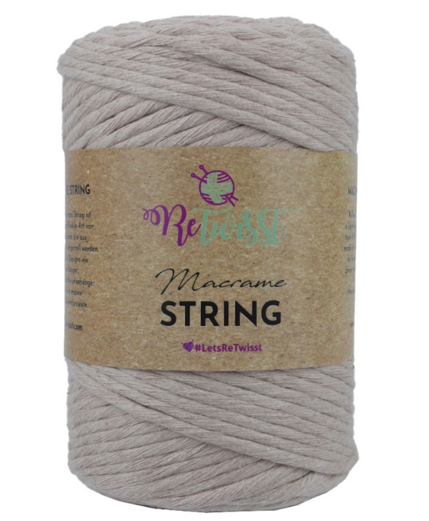 3mm Recycled Fibre Twisted Cord String 150m Artisan Macrame Crochet Craft Thread