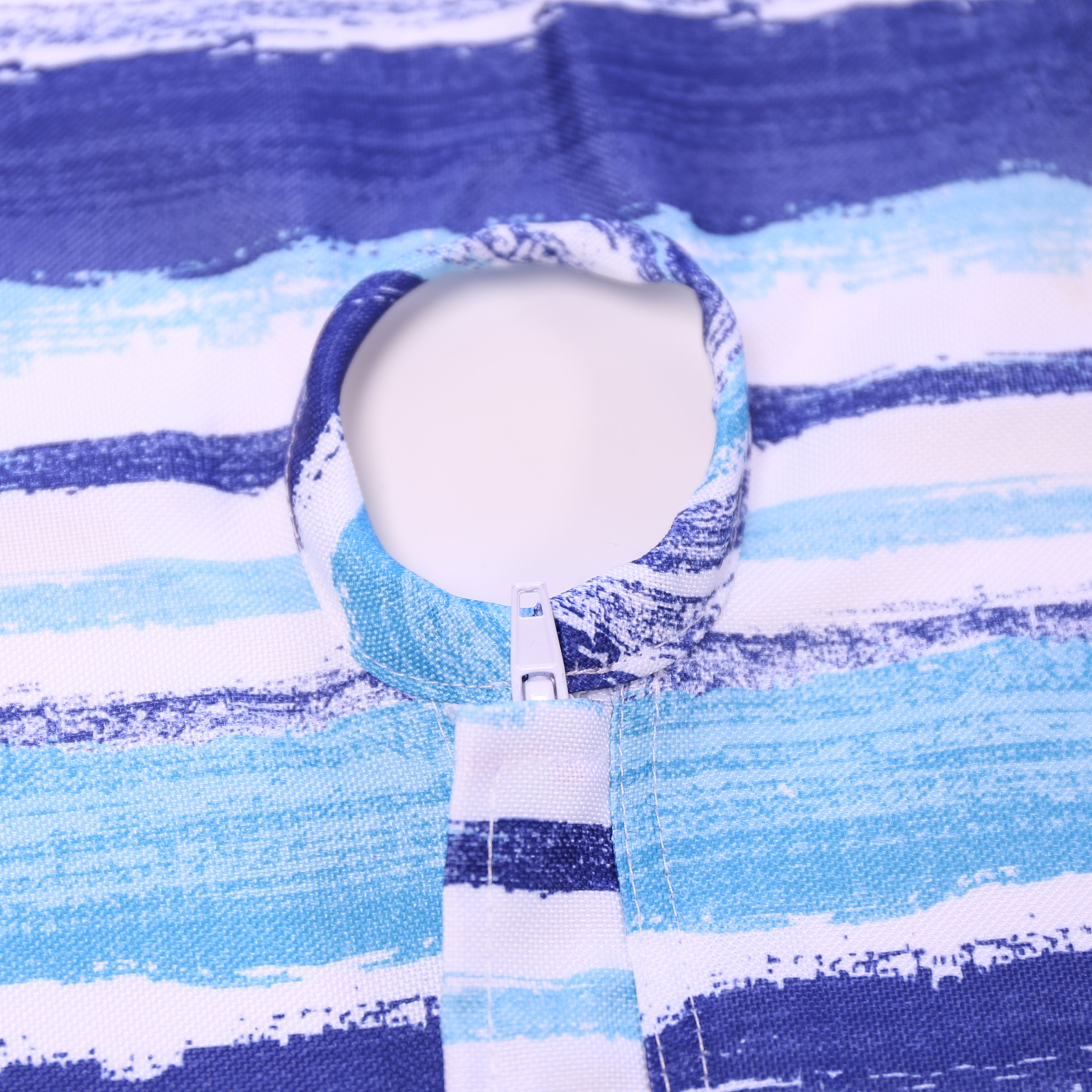 Striped Round Tablecloth Zip & Hole Outdoor Water & Fade Resistant Table Linen - Picture 8 of 12