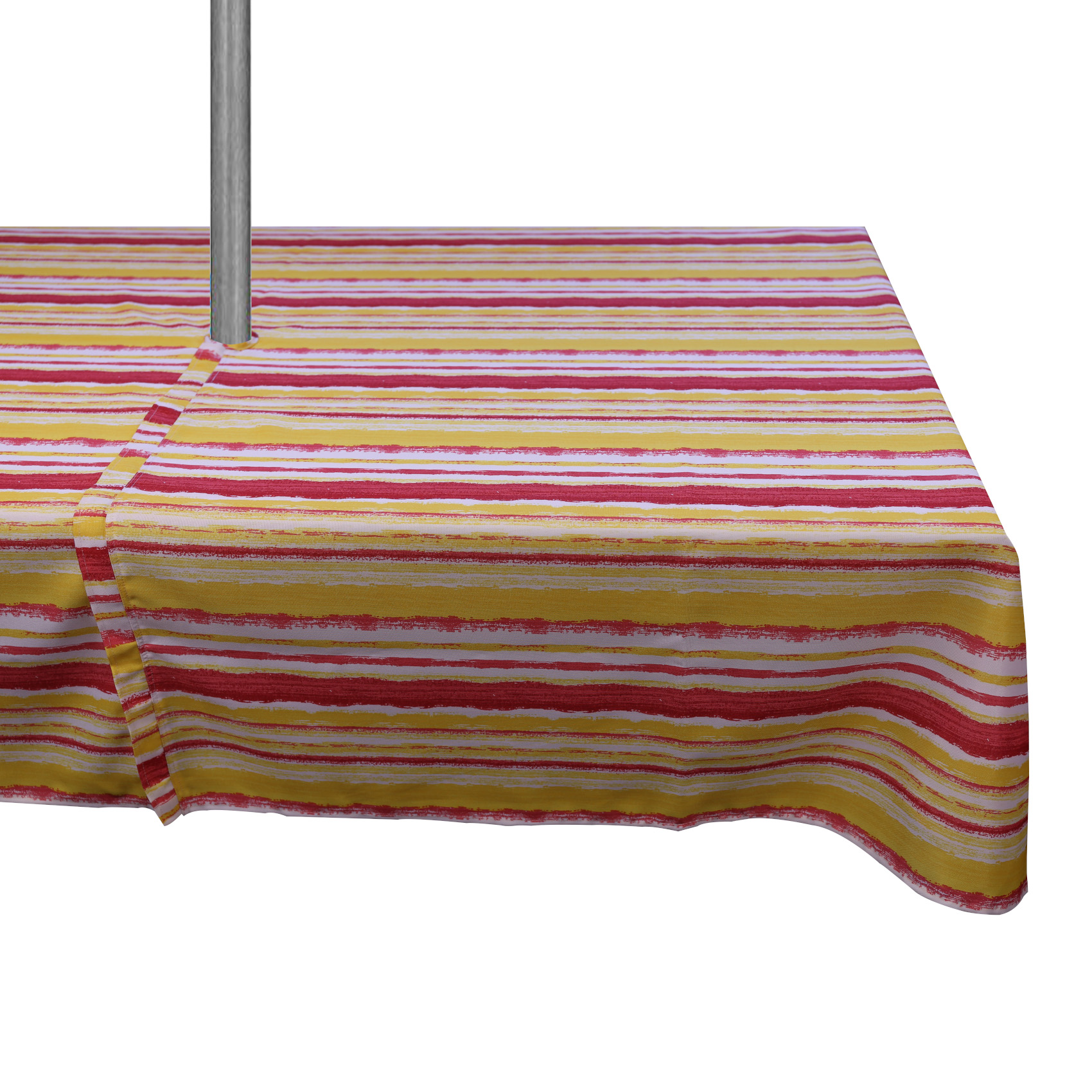 Striped Round Tablecloth Zip & Hole Outdoor Water & Fade Resistant Table Linen - Picture 10 of 12