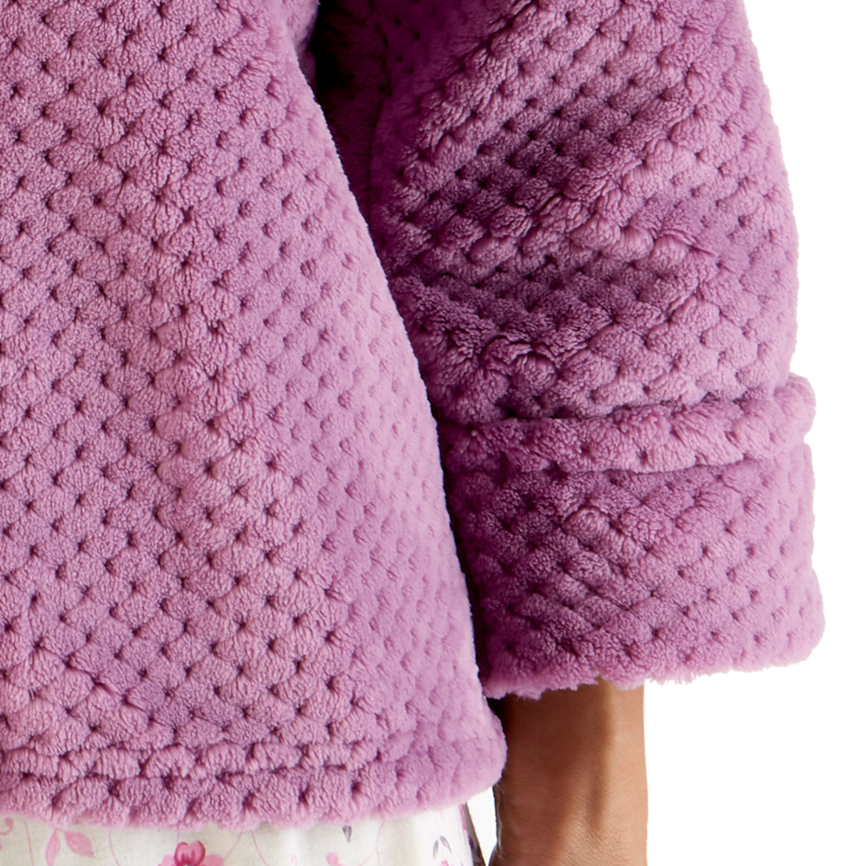 Giacca letto donna Slenderella morbida waffle pile collo bottoni casa cappotto - Foto 46 di 97