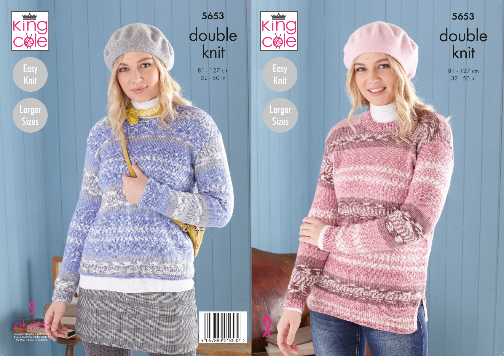 King Cole Ladies Double Knit Knitting Pattern Easy Knit Sweater & Tunic