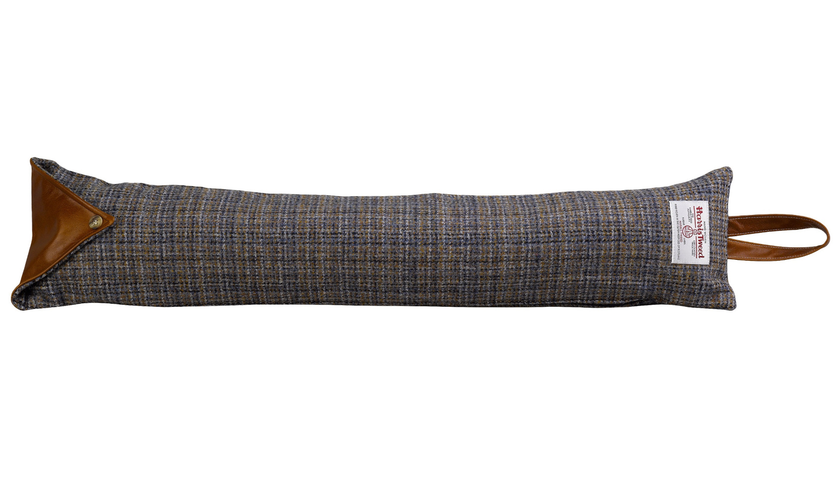 Draught Excluder Harris Tweed 100% Wool Home Draft Door Guard Leather Handle - Picture 22 of 31