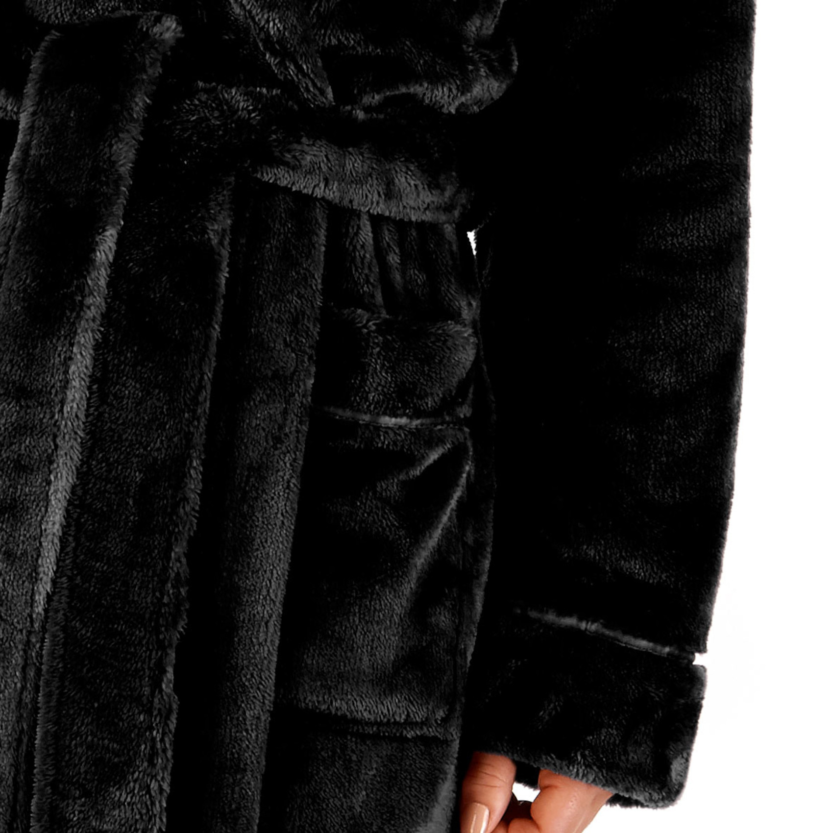 Dressing Gown Soft Flannel Fleece Womens Hooded Wrap Slenderella Luxury Bathrobe - Picture 29 of 87
