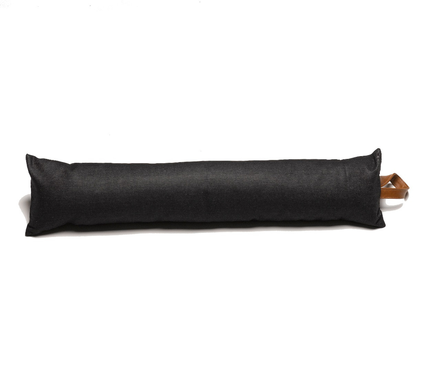 Fermaporta Draught Excluder in denim di cotone nero con maniglia similpelle - Foto 20 di 31