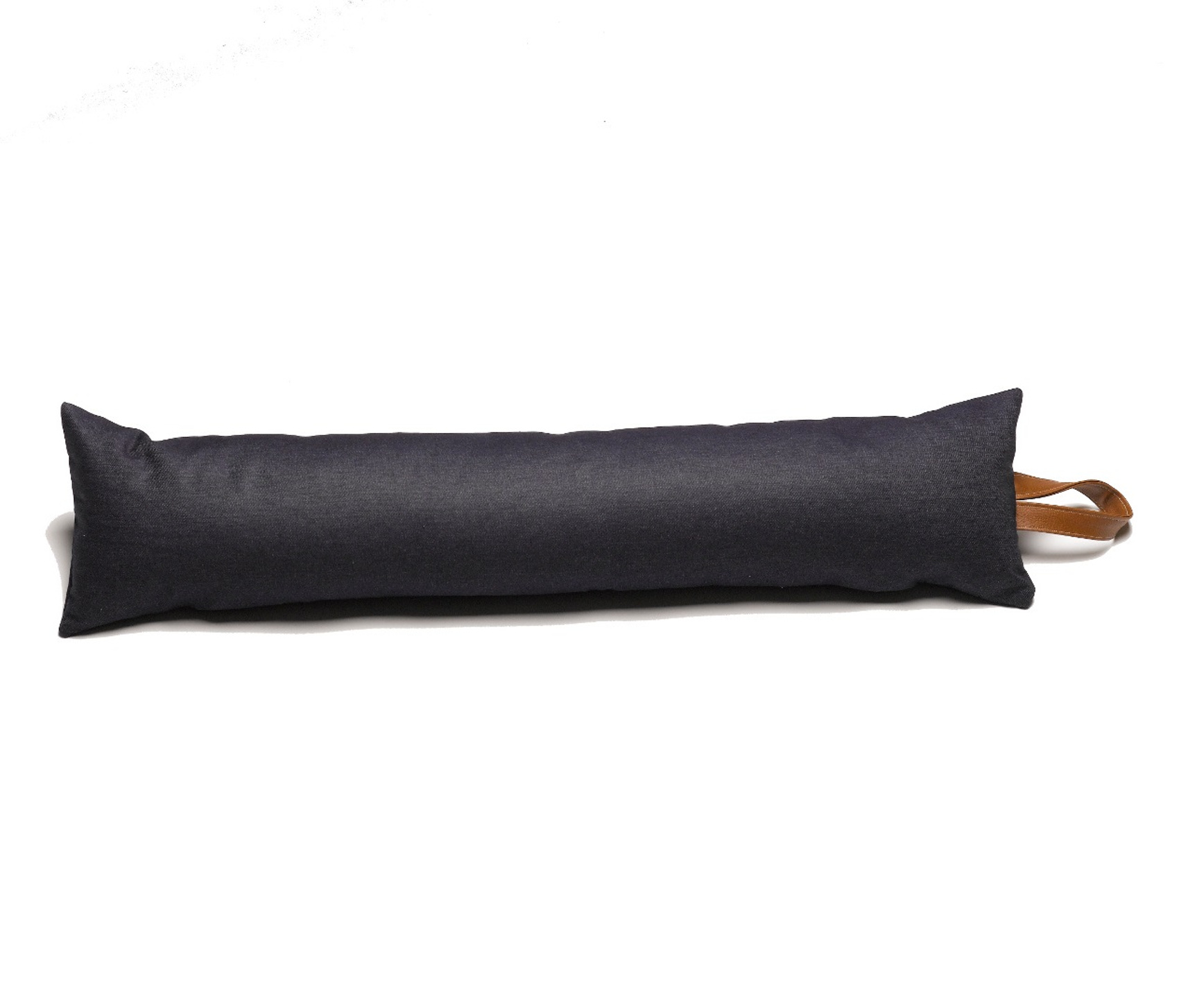 Fermaporta Draught Excluder in denim di cotone nero con maniglia similpelle - Foto 27 di 31