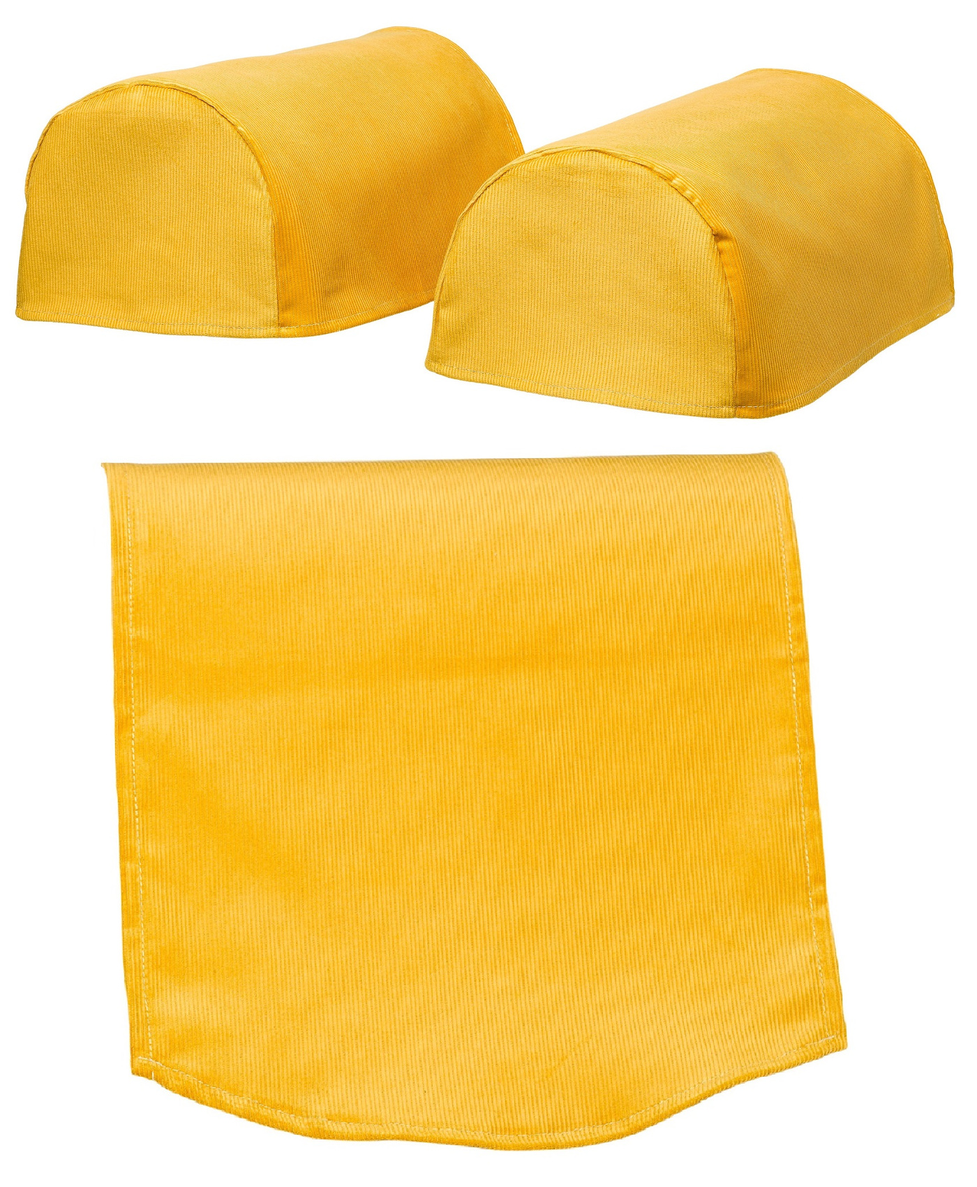 Corduroy Round Arm Caps & Chair Back Set Soft Cord Furniture Cover