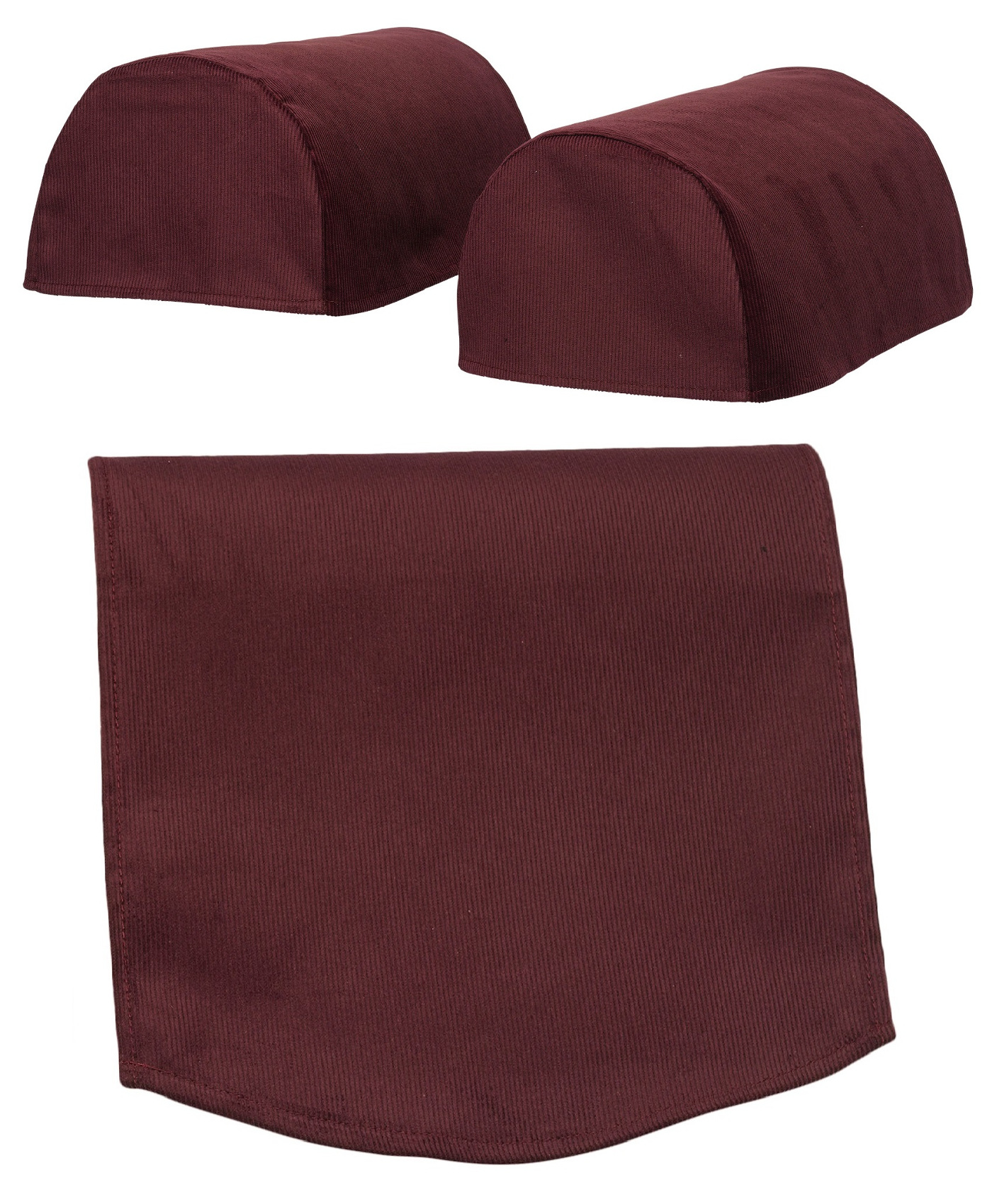 Corduroy Round Arm Caps & Chair Back Set Soft Cord Furniture Cover