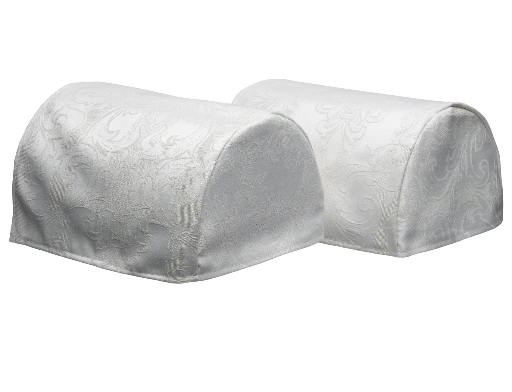 Cream Jacquard Damask Round Arm Caps & Chair Back Set Furniture Antimacassar - Picture 6 of 14