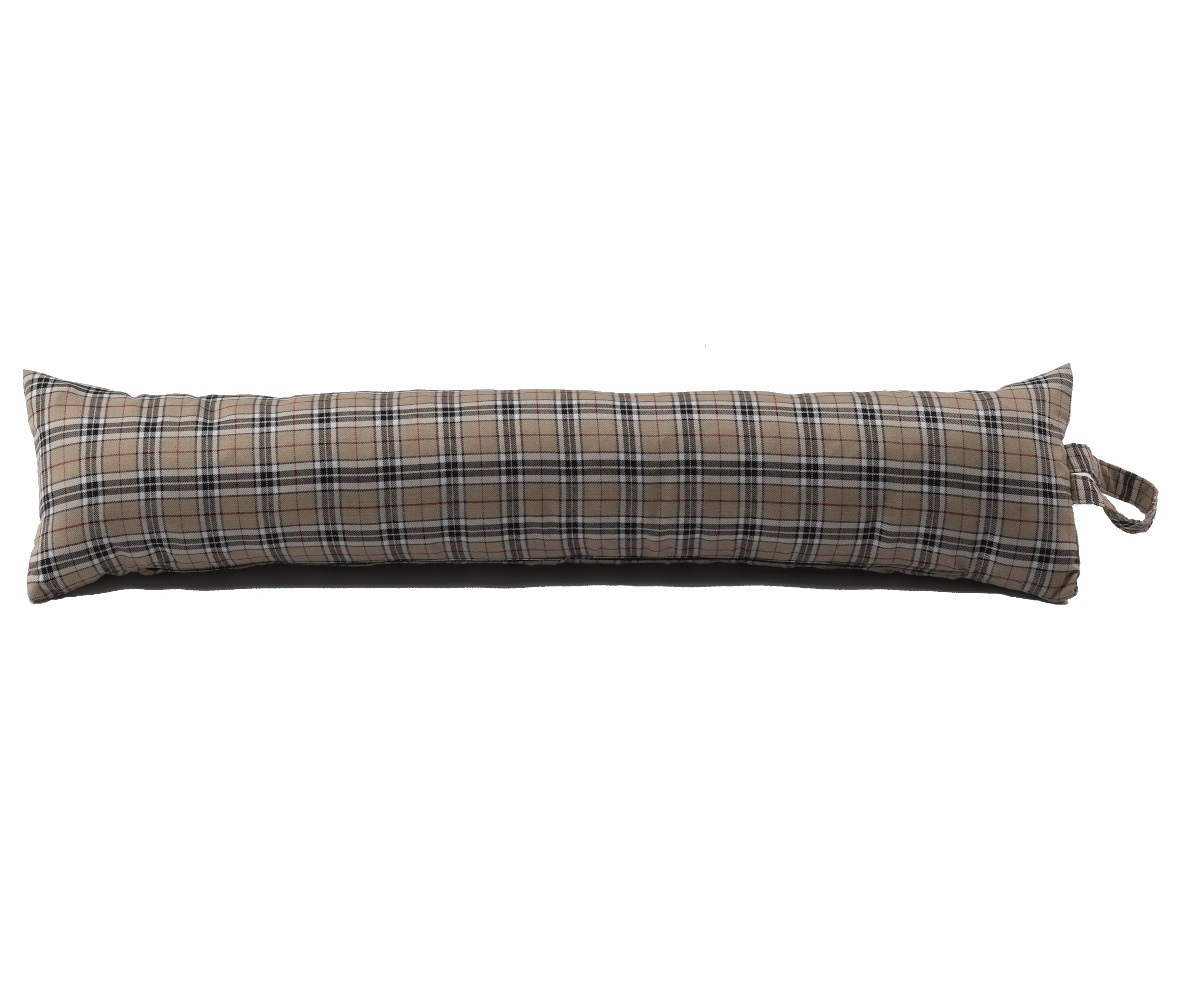 Caramel Thompson Tartan Check Draught Excluder Extra Long Door Draft Stopper - Imagen 7 de 10