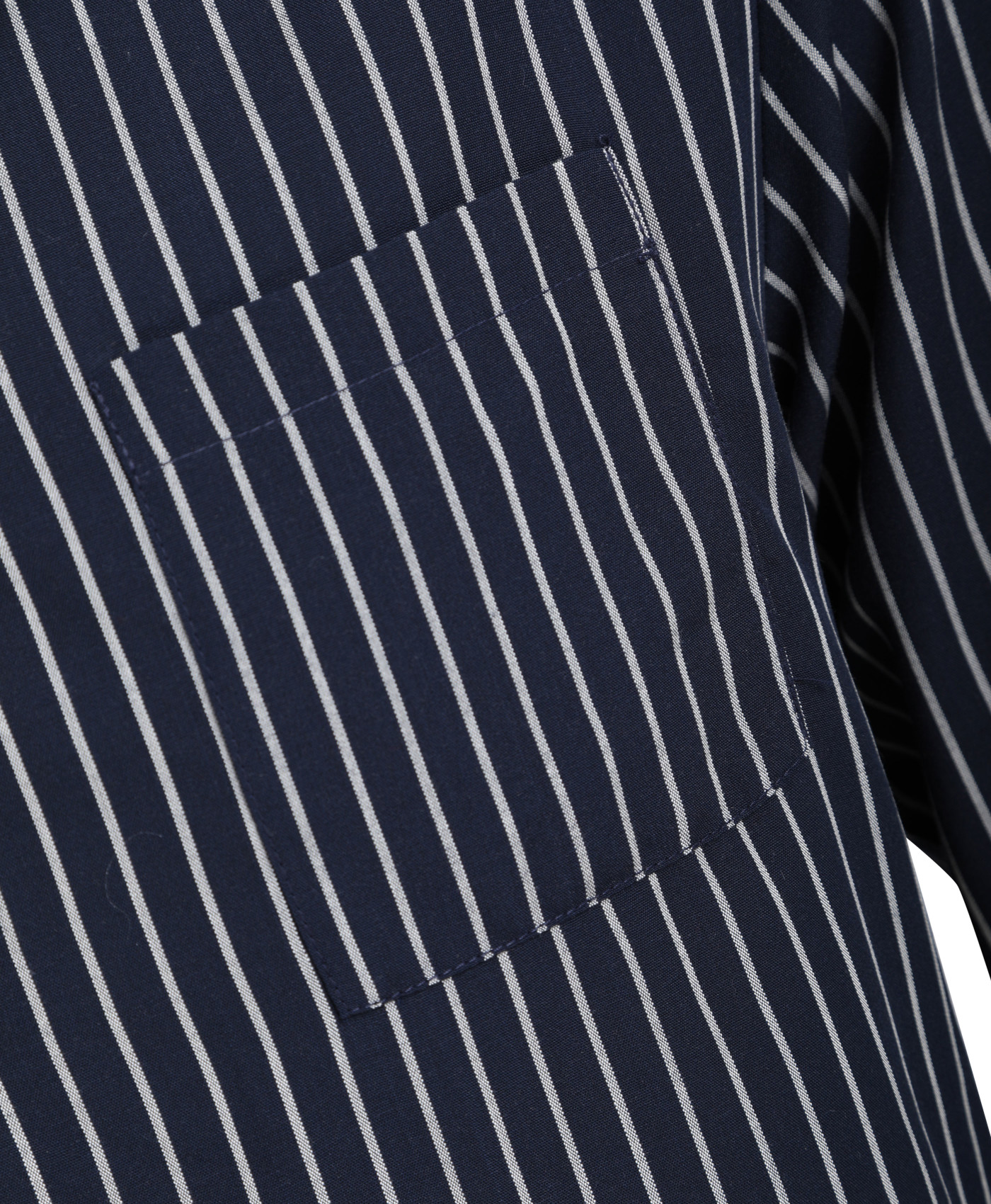 Walker Reid Mens Cotton Pyjamas Navy Stripe Traditional Long Sleeved PJs Set - Picture 5 of 18