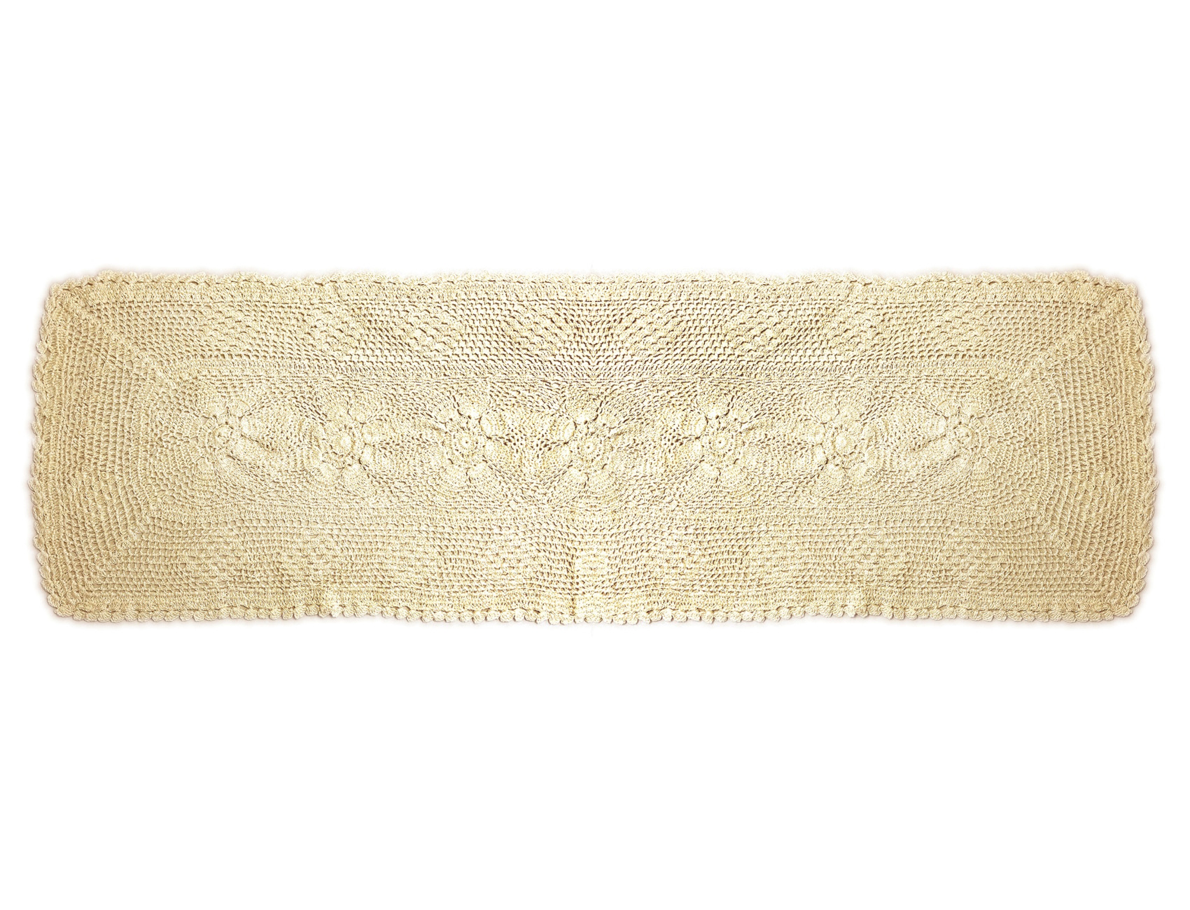 Floral Crochet Table Runner Traditional Cotton Dining Tableware 40cm x 115cm - Picture 4 of 5