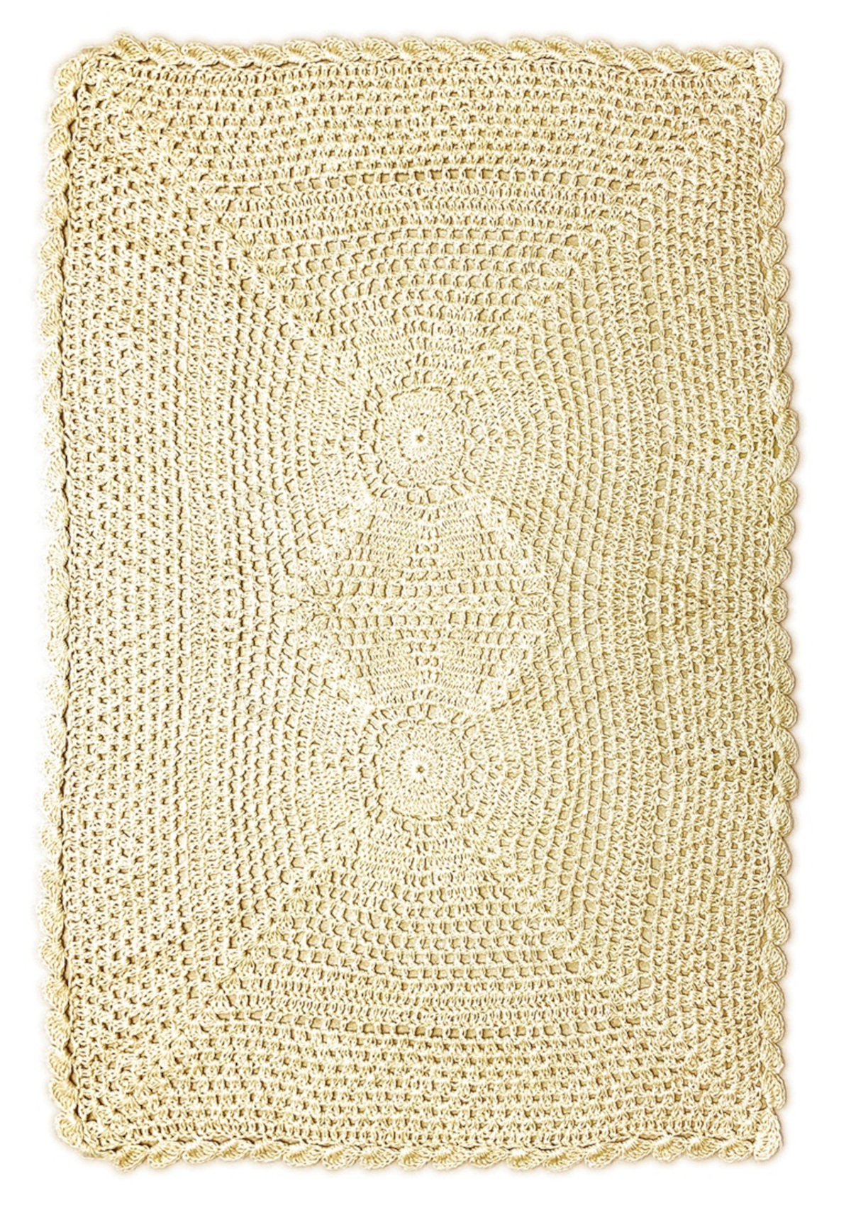 Coprisedia all'uncinetto floreale 100% cotone protezione mobili antimacassar - Foto 4 di 5
