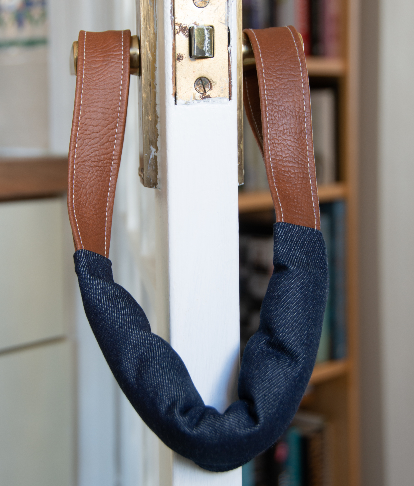 Tür Störsender Schalldämpfer Slam Stopper Fingerschutz Denim Kunstleder Griffe Saf - Bild 8 von 8