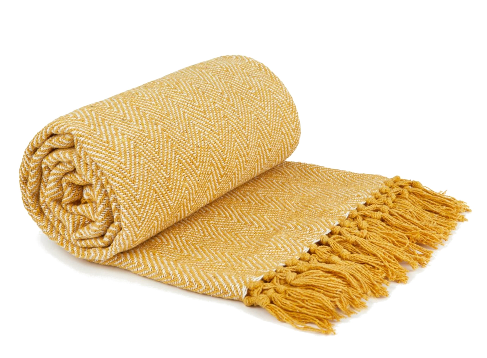 Herringbone Throw Over Recycled Cotton Large Bed Sofa Home Fringed Blanket - Picture 28 of 48