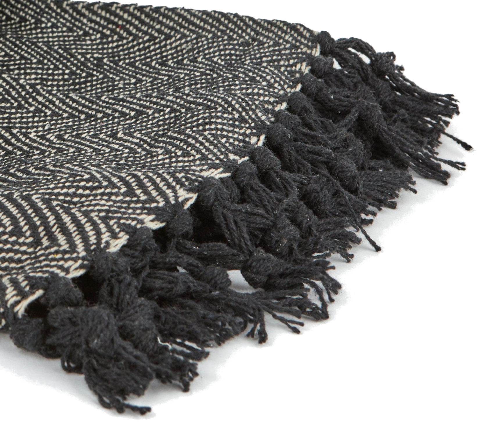 Herringbone Throw Over Recycled Cotton Large Bed Sofa Home Fringed Blanket - Picture 14 of 48