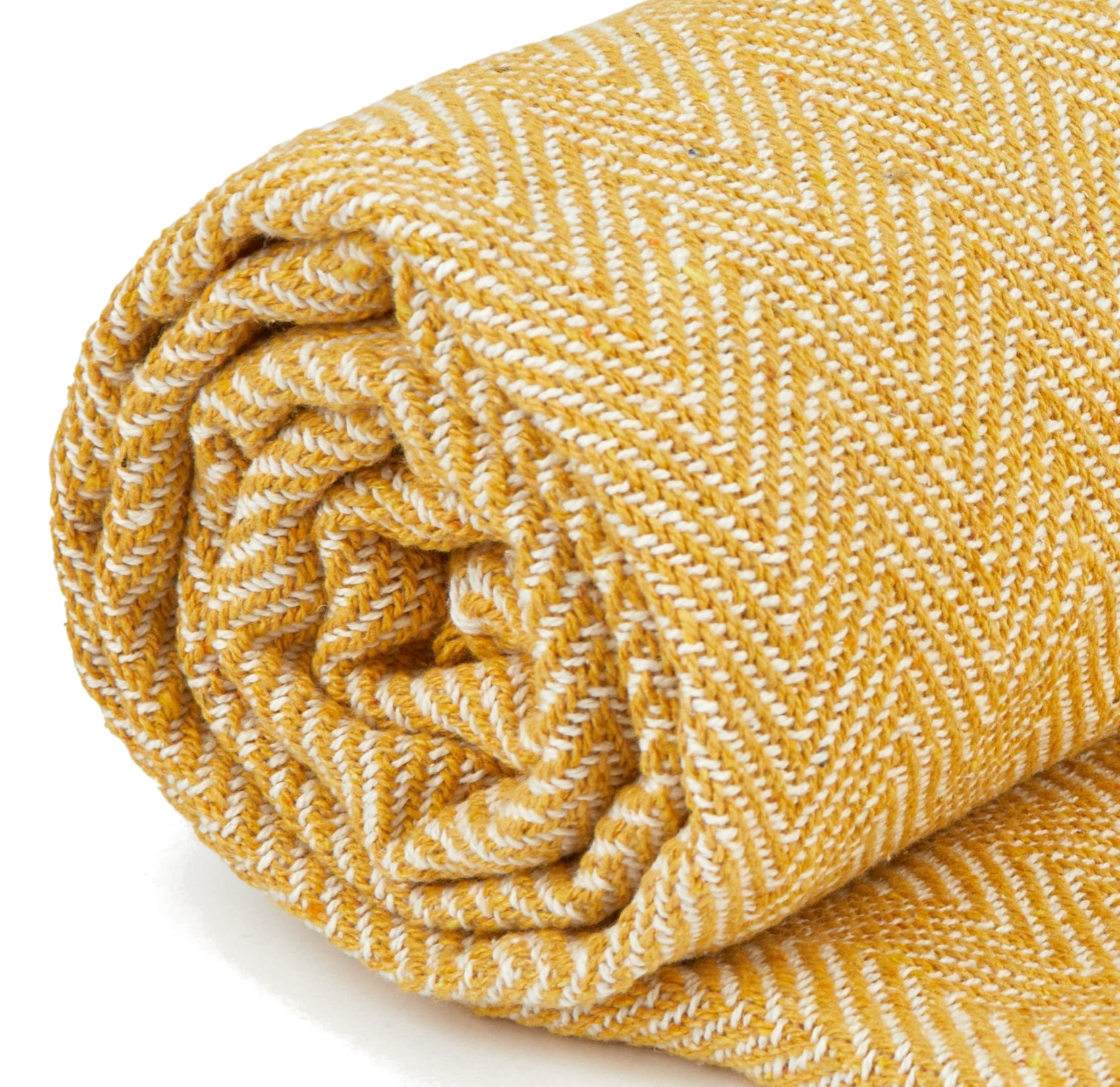 Herringbone Throw Over Recycled Cotton Large Bed Sofa Home Fringed Blanket - Picture 27 of 48