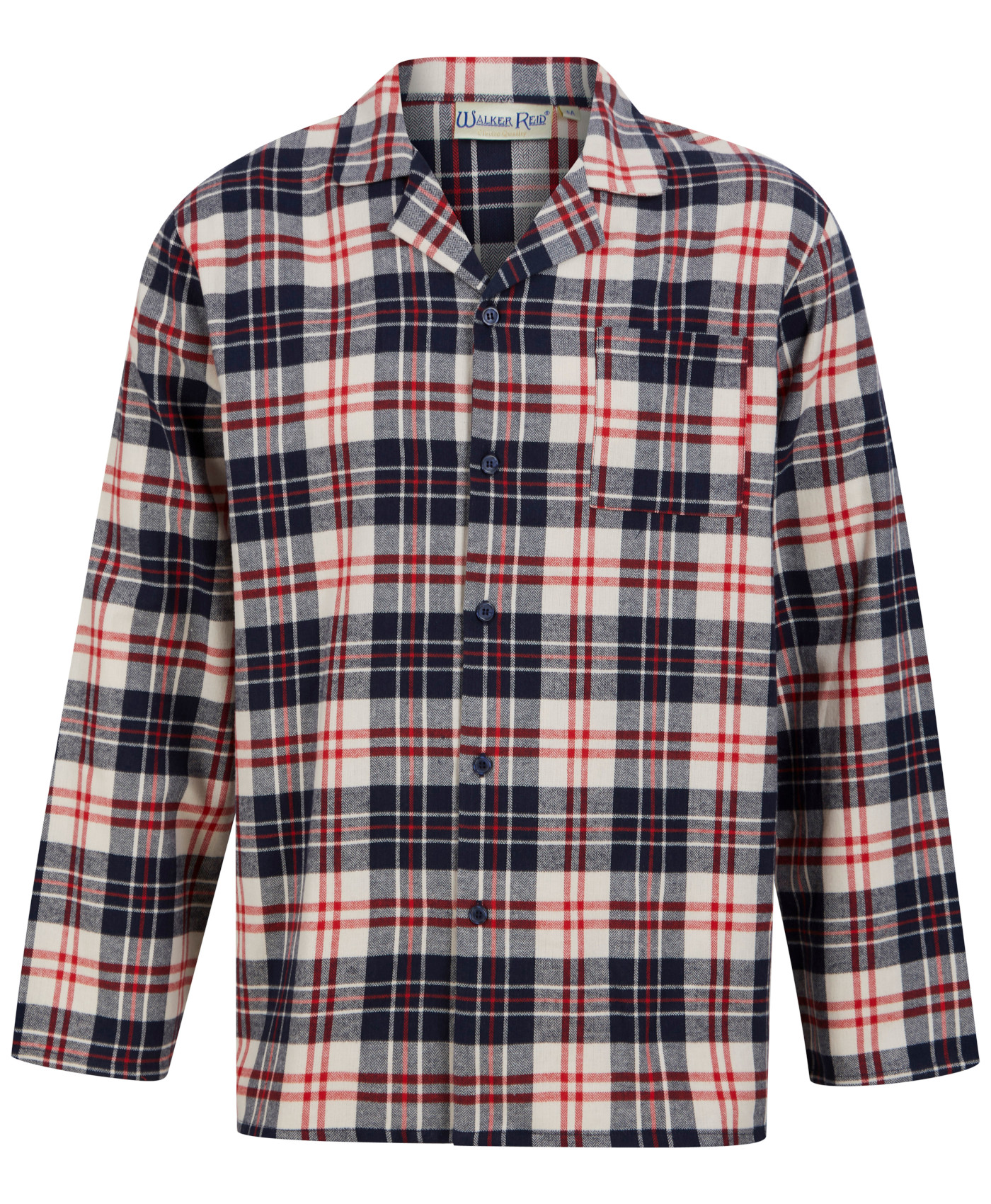 Checked Pyjamas Set Mens Brushed Cotton Walker Reid Nightwear Button Up PJs - Picture 33 of 36