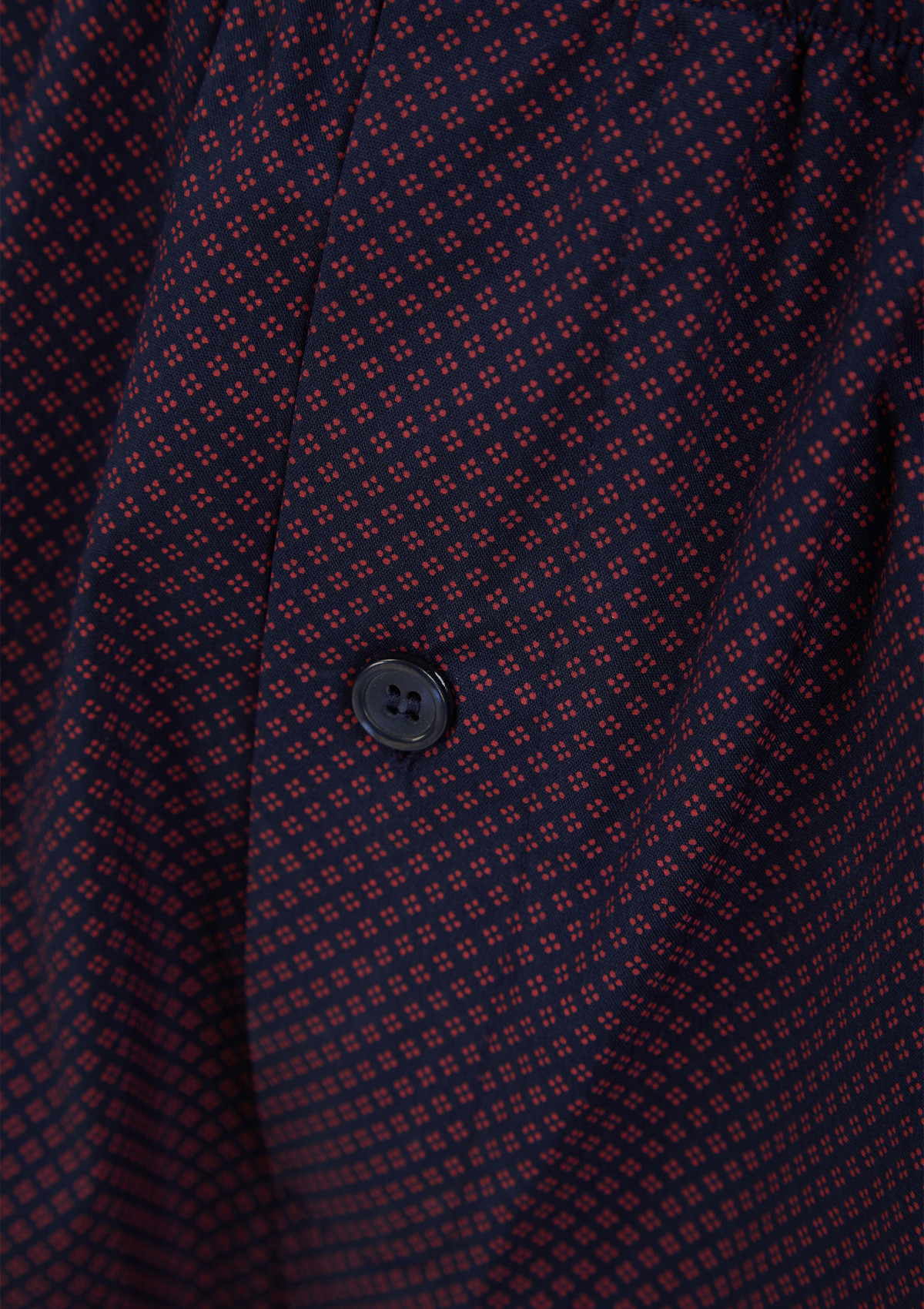Conjunto de pijama Walker Reid para hombre azul marino rojo diamante manga corta con botones y pantalones cortos - Imagen 13 de 28
