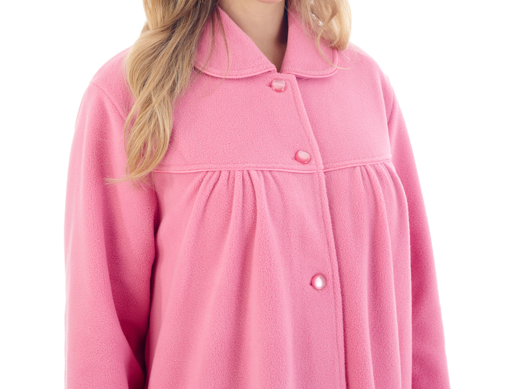 Slenderella Damen Morgenmantel mit Knopfleiste Anti Pille Polarfleece Bademantel - Bild 37 von 43