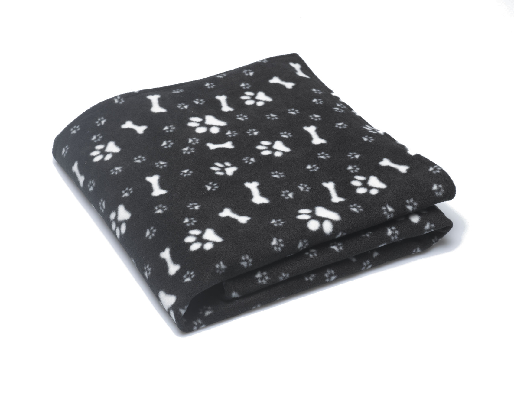 Dog Blanket Soft Fleece Puppy Lap Comforter Bone & Paw Print Bedding Large XL - Picture 9 of 13