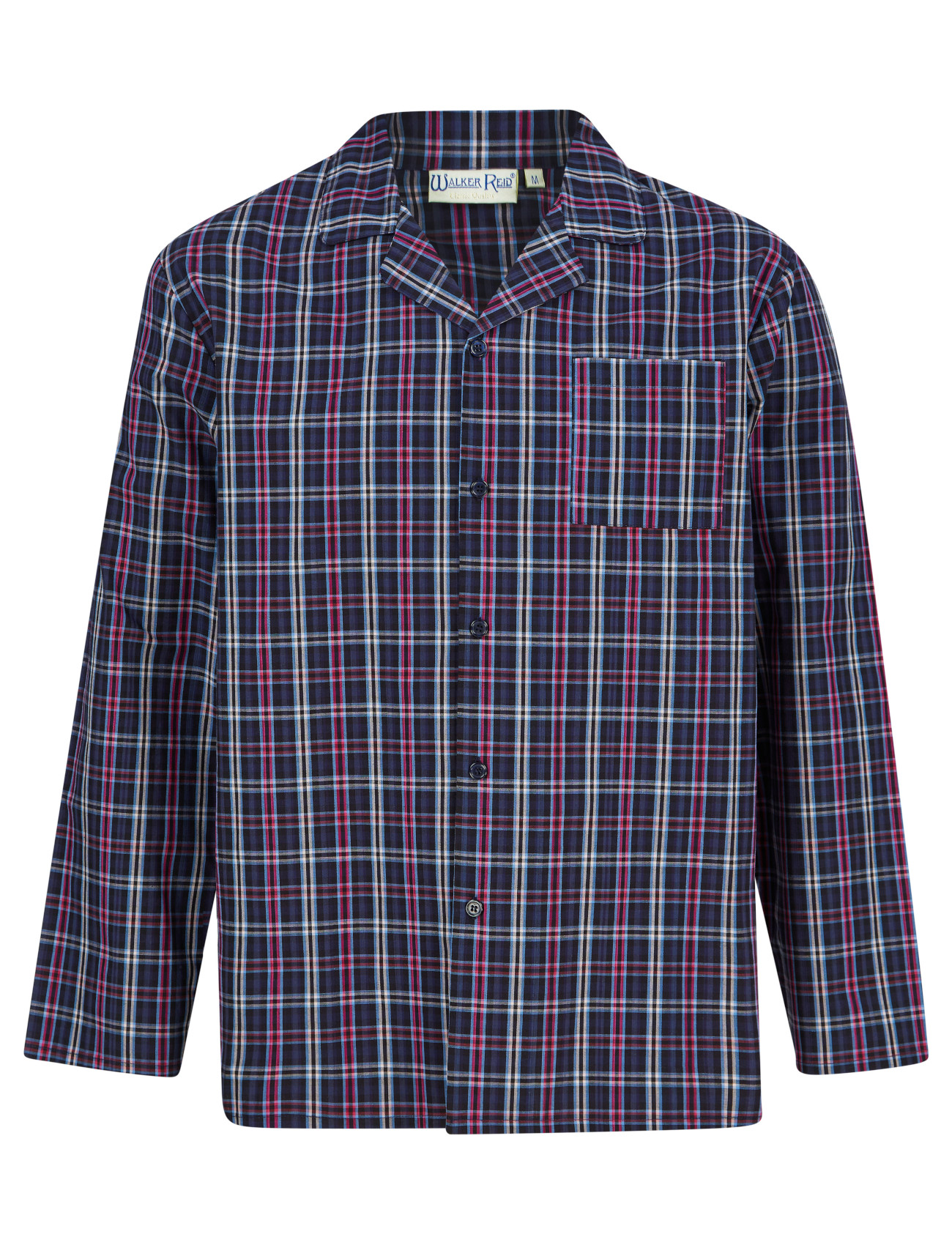 Conjunto de pijamas tradicionales de manga larga con botones de algodón a cuadros Walker Reid para hombre - Imagen 18 de 35