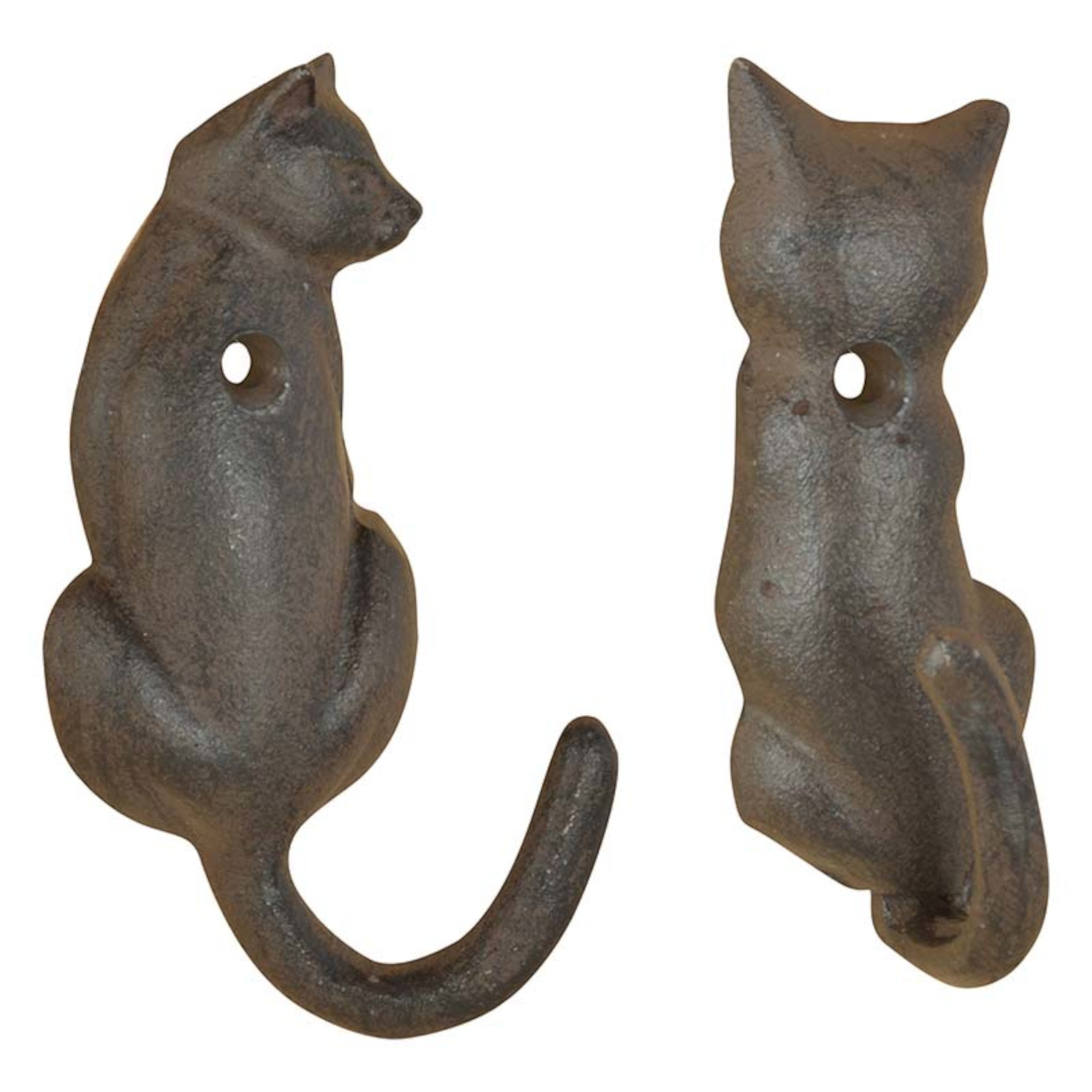 Cast Iron Cat Tail Hook Indoor Outdoor Fun Novelty Wall Hanger Coats Leads Keys - Picture 5 of 10