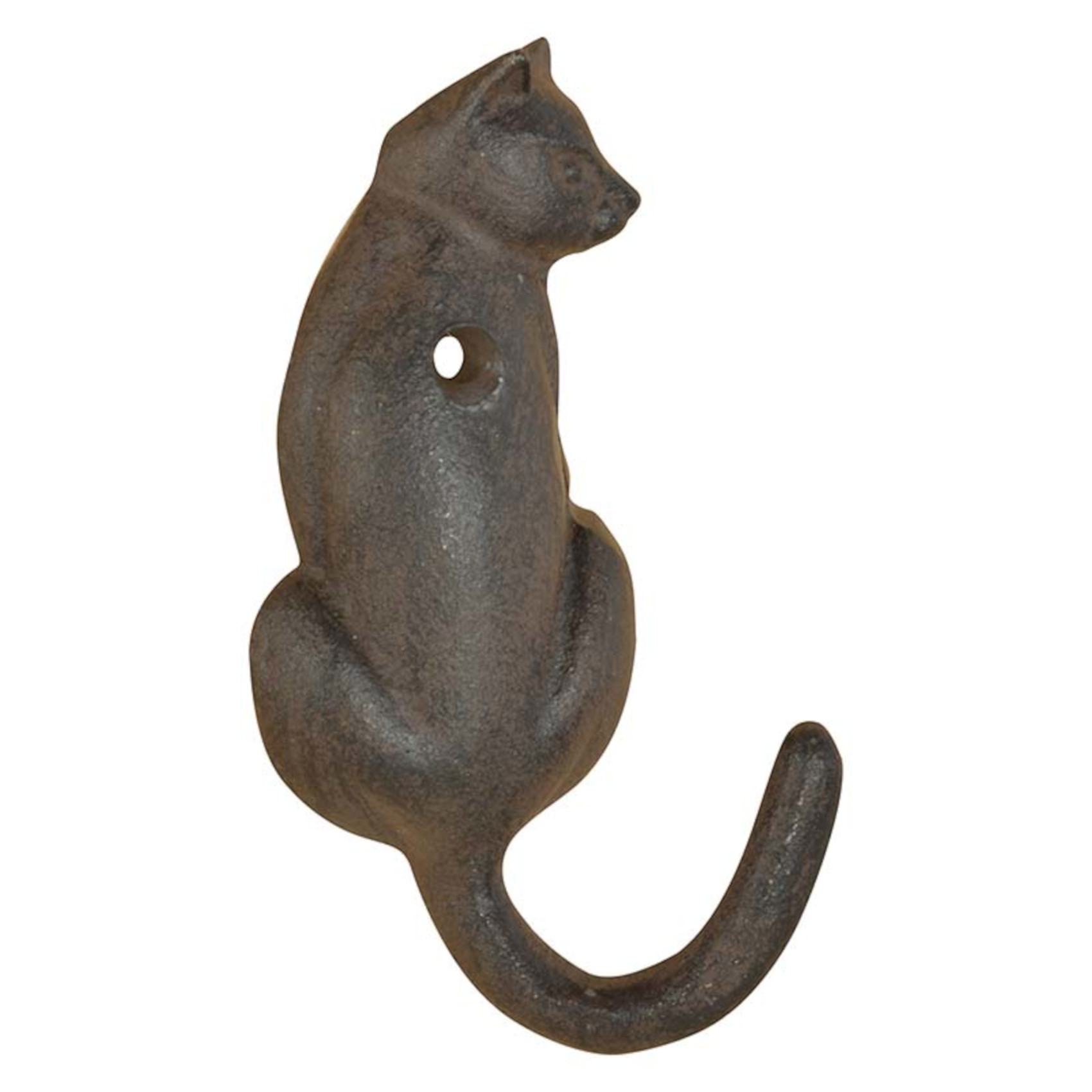 Cast Iron Cat Tail Hook Indoor Outdoor Fun Novelty Wall Hanger Coats Leads Keys - Picture 10 of 10