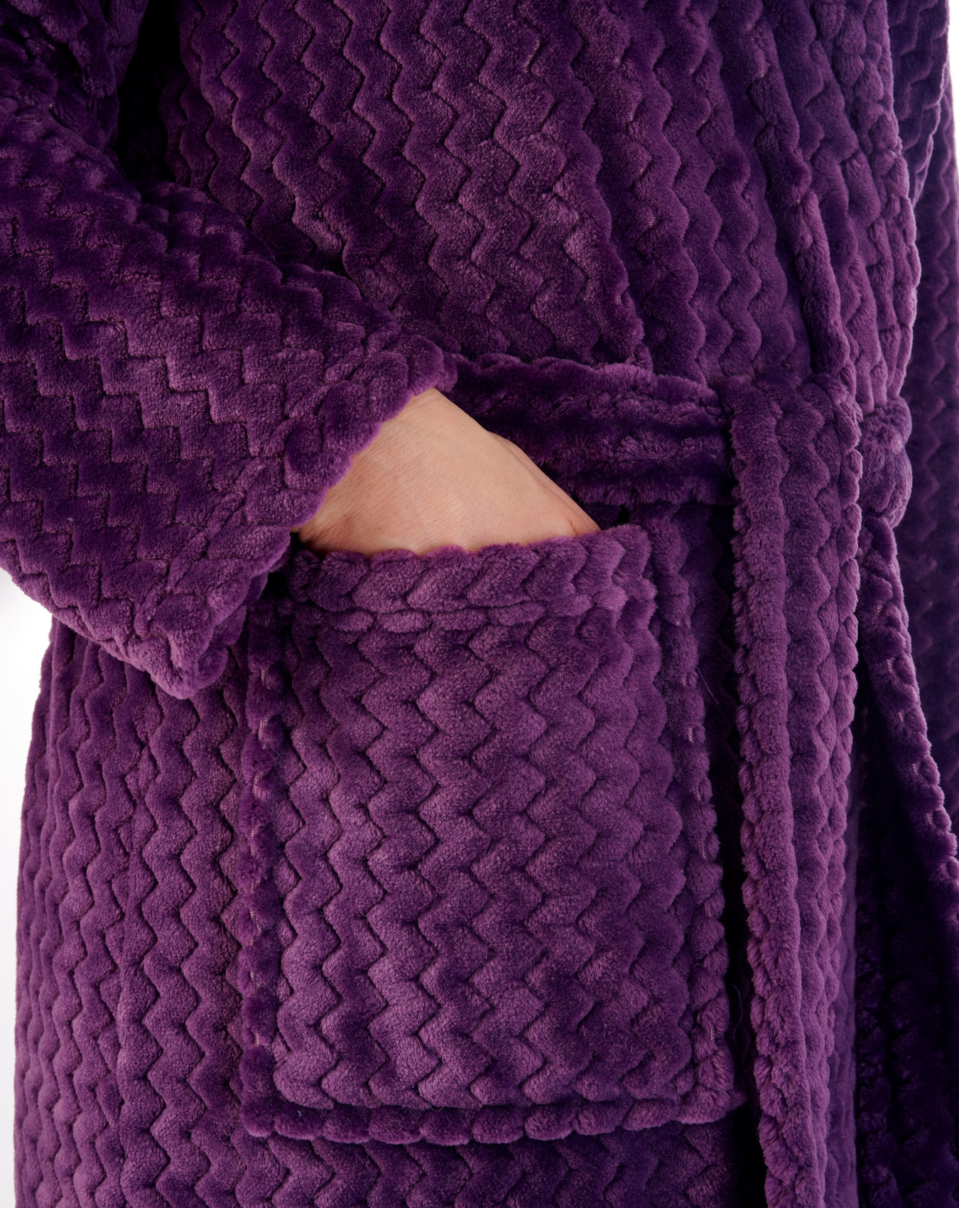 Bata de baño con capucha Slenderella para damas en zig zag suave cuello polar vestido - Imagen 65 de 89
