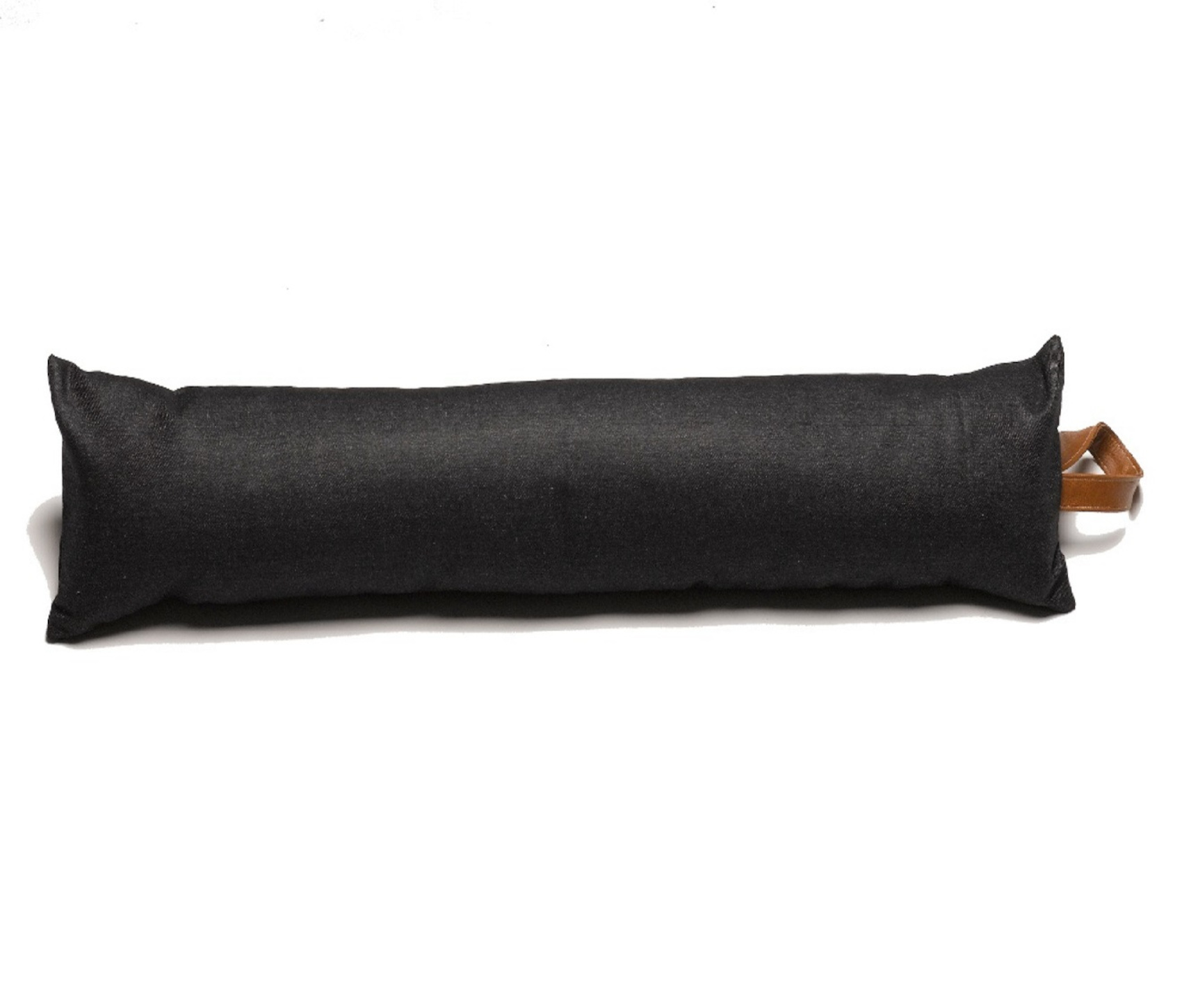 Fermaporta Draught Excluder in denim di cotone nero con maniglia similpelle - Foto 19 di 31
