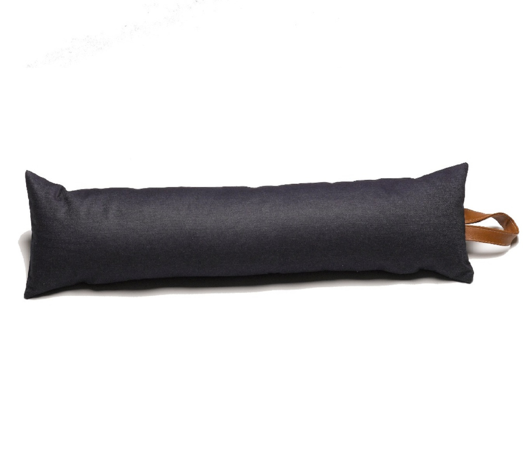 Fermaporta Draught Excluder in denim di cotone nero con maniglia similpelle - Foto 26 di 31